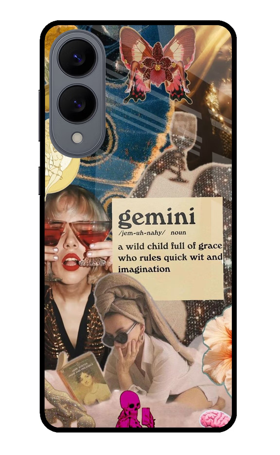 Gemini Zodiac Samsung S25 Edge Glass Case Back Cover by Casekaro