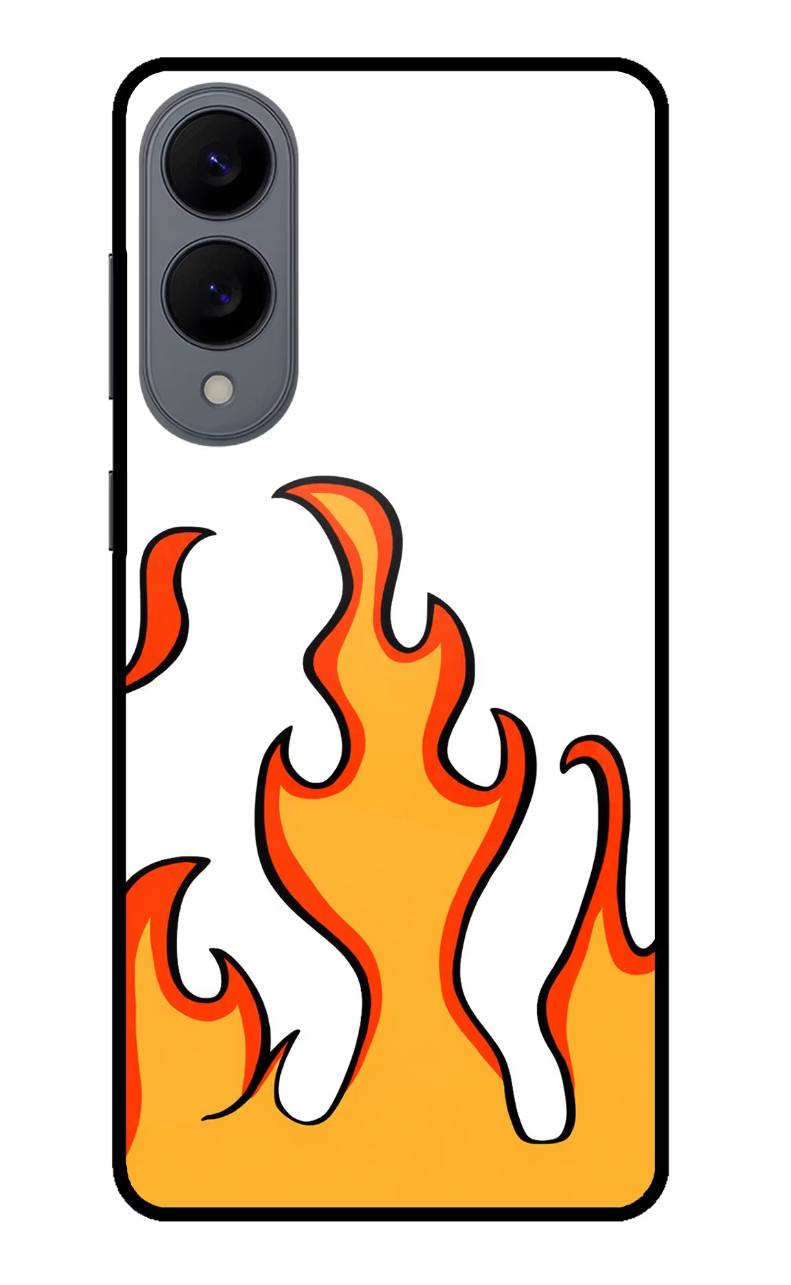 Fired Up – White Samsung S25 Edge Glass Case Back Cover by Casekaro