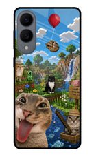 Minecraft Cat Chaos Samsung S25 Edge Glass Case Back Cover by Casekaro