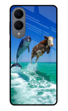 Dolphin vs Cow Samsung S25 Edge Glass Case Back Cover by Casekaro