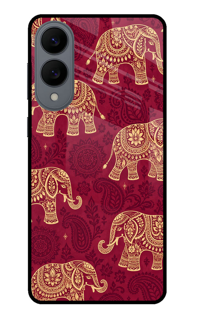 Maroon Elephant Samsung S25 Edge Glass Case Back Cover by Casekaro