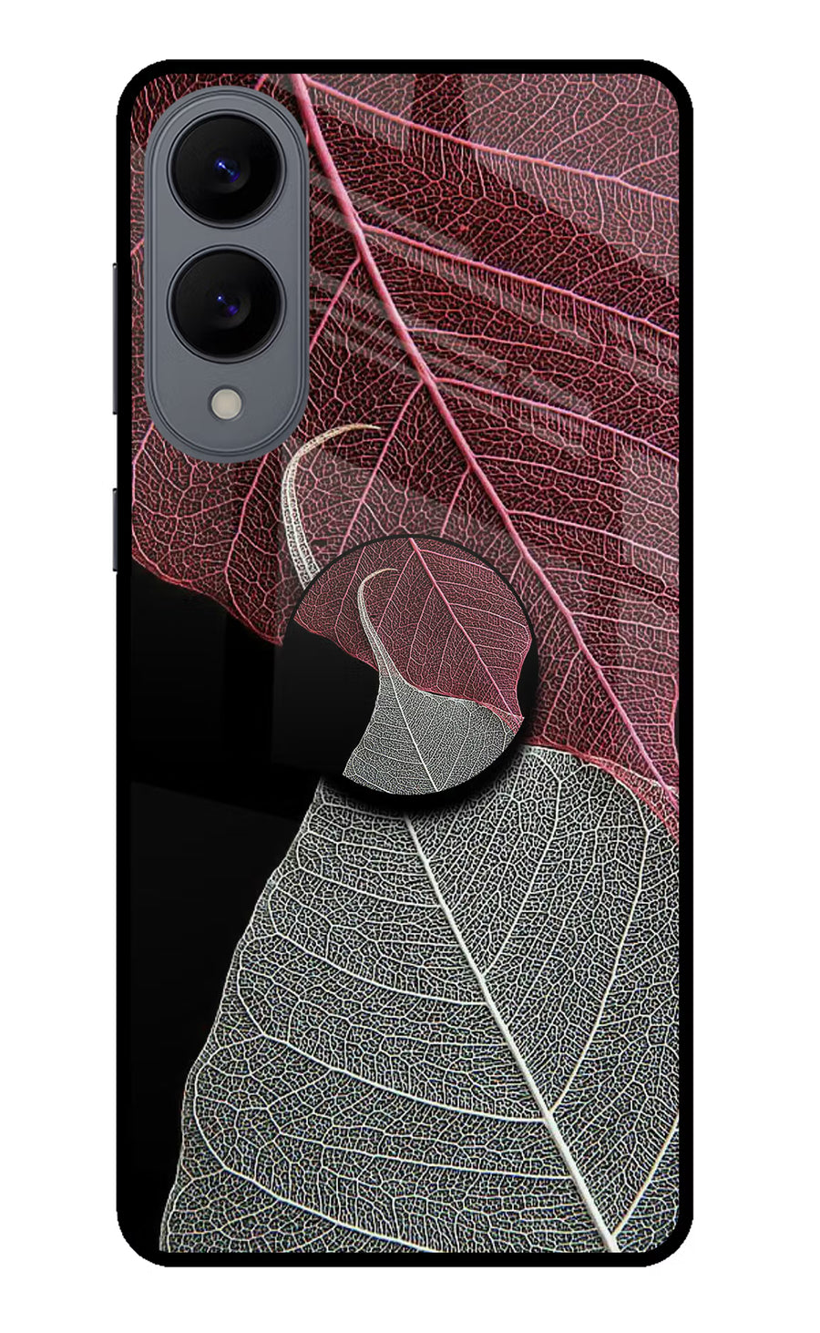 Leaf Pattern Samsung S25 Edge Pop Case, Metal case