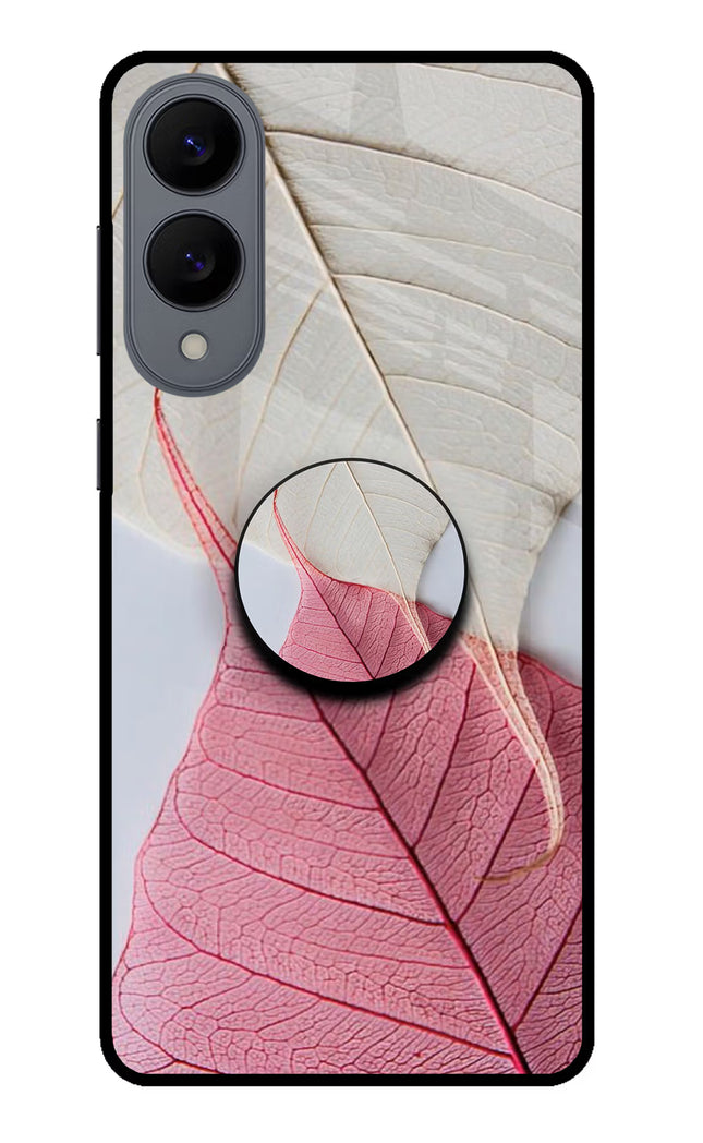 White Pink Leaf Samsung S25 Edge Pop Case by Casekaro