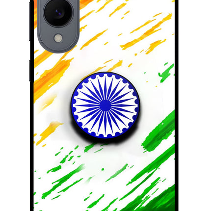Indian Flag Ashoka Chakra Samsung S25 Edge Pop Case by Casekaro