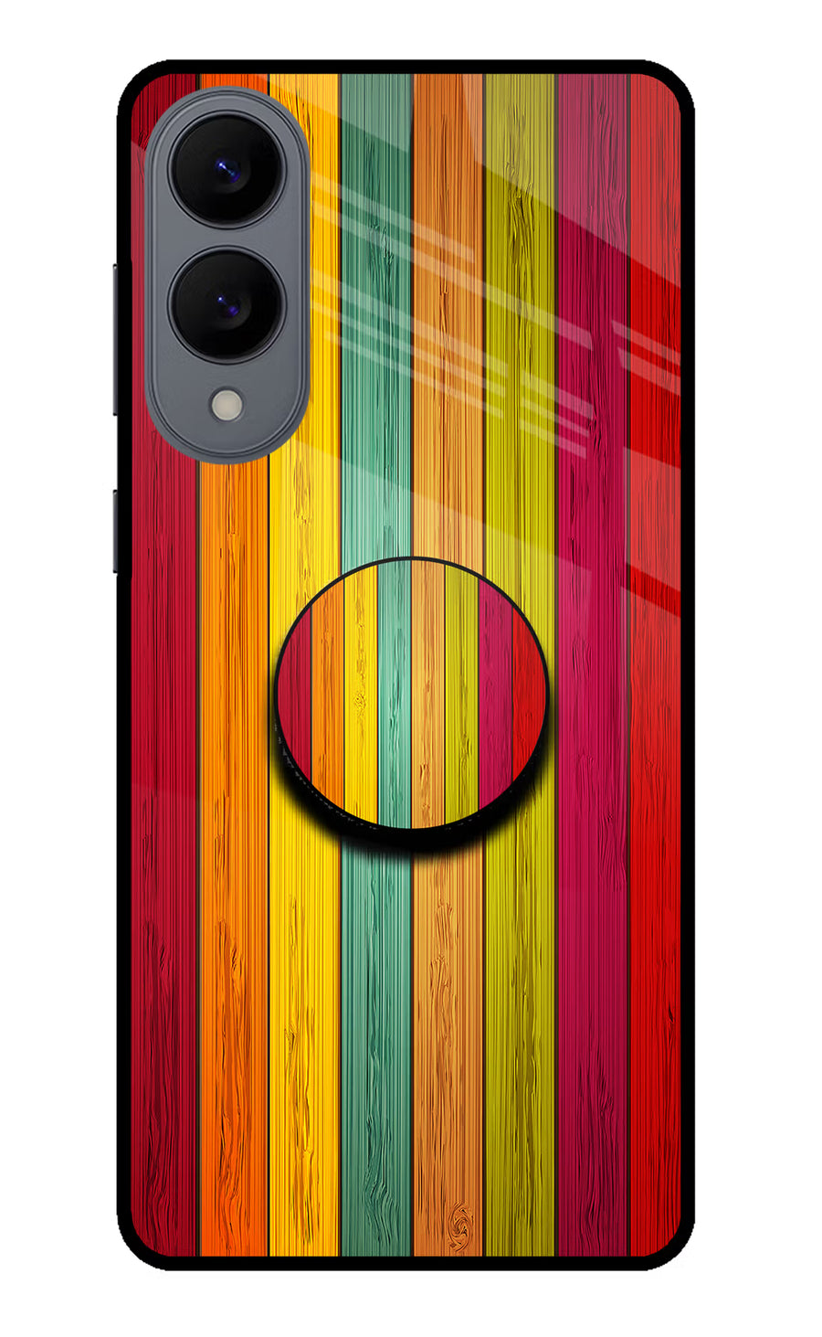 Multicolor Wooden Samsung S25 Edge Pop Case, Metal case