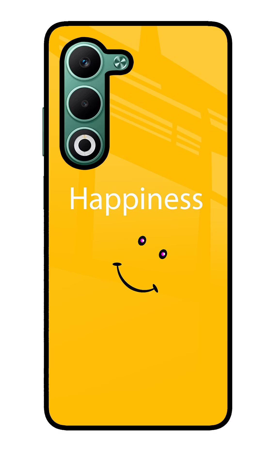 Happiness With Smiley Oppo A5 5G Glass Case Back Cover by Casekaro