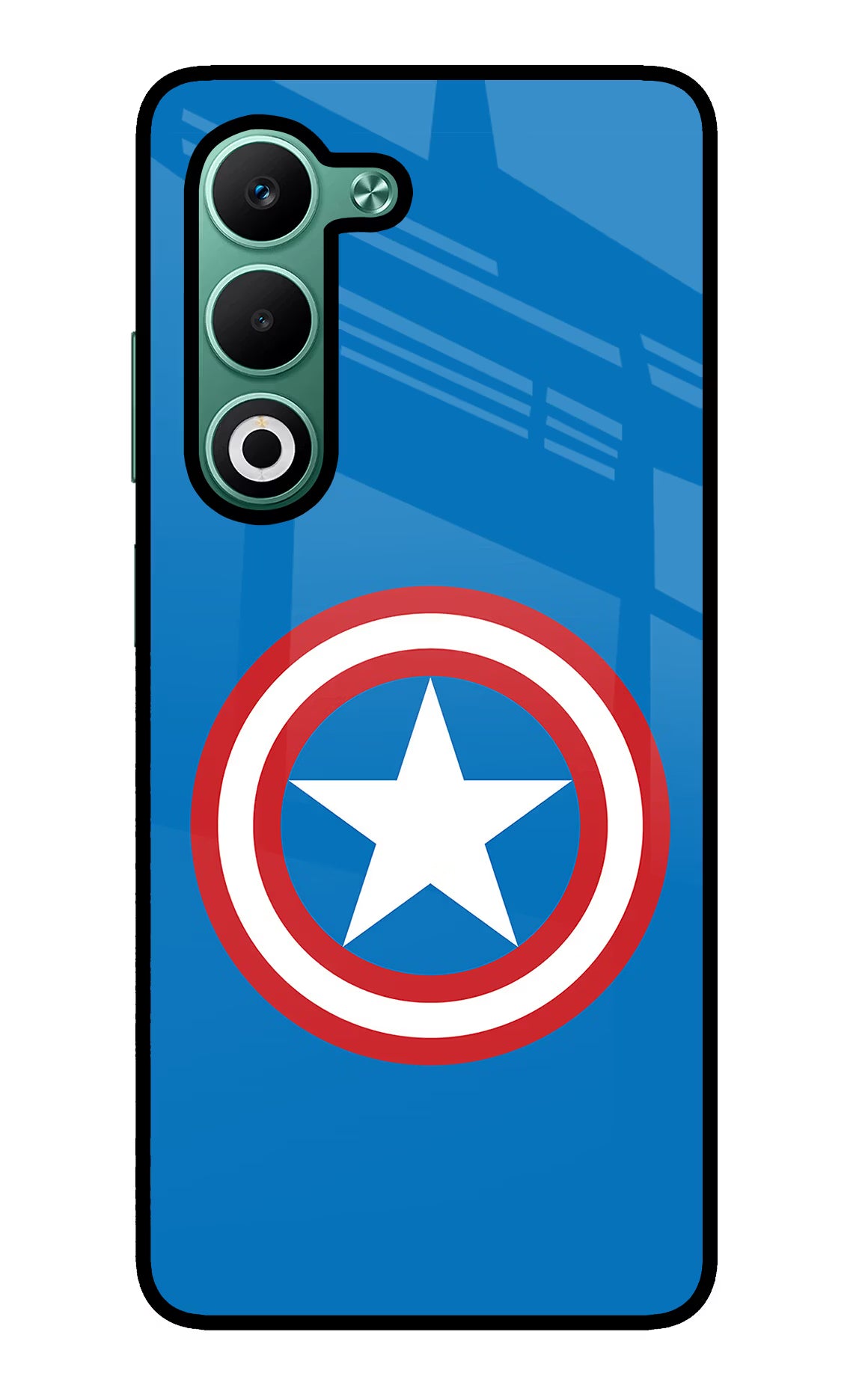 Captain America Logo Oppo A5 5G Glass Case Back Cover by Casekaro