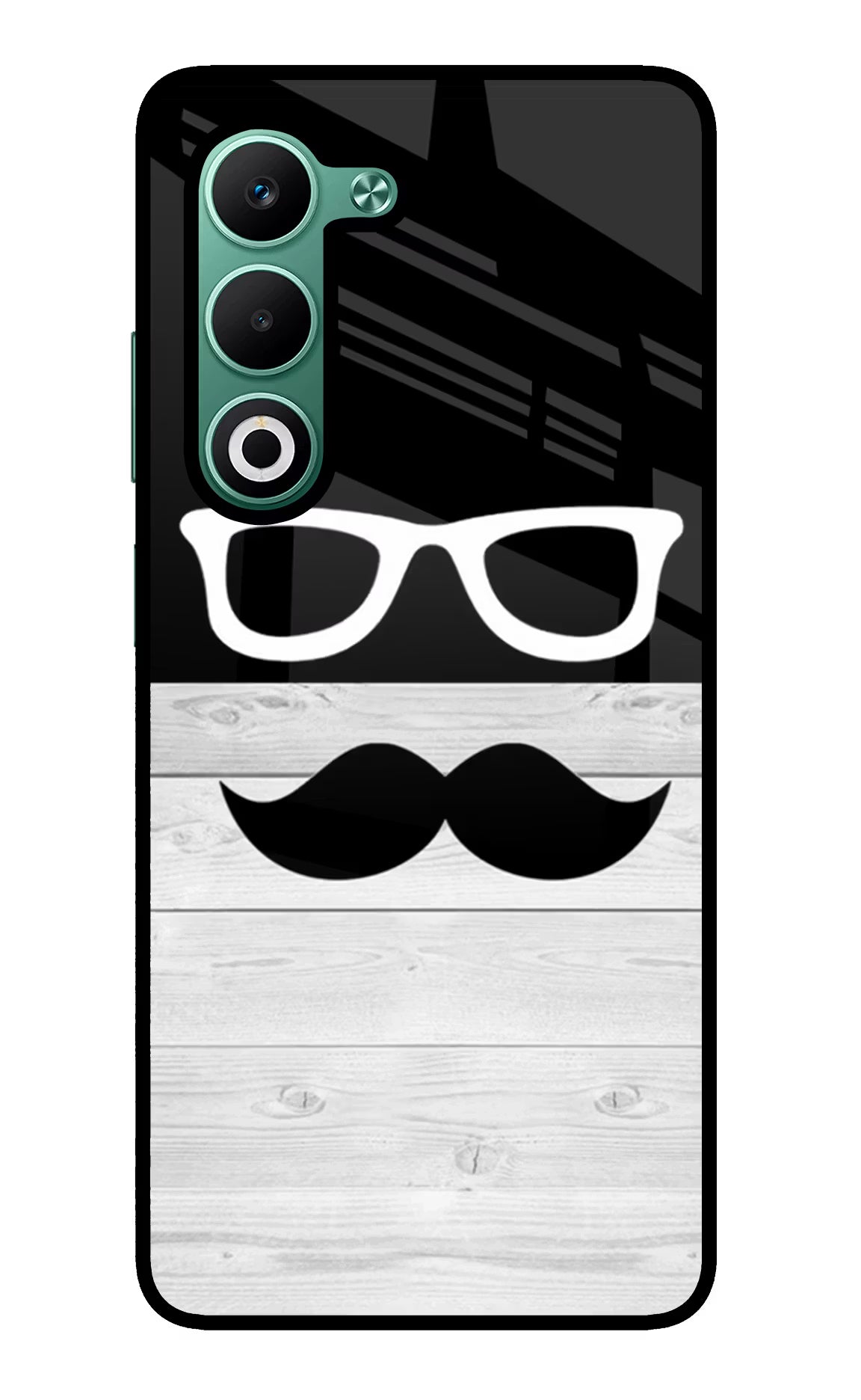 Mustache Oppo A5 5G Glass Case Back Cover by Casekaro