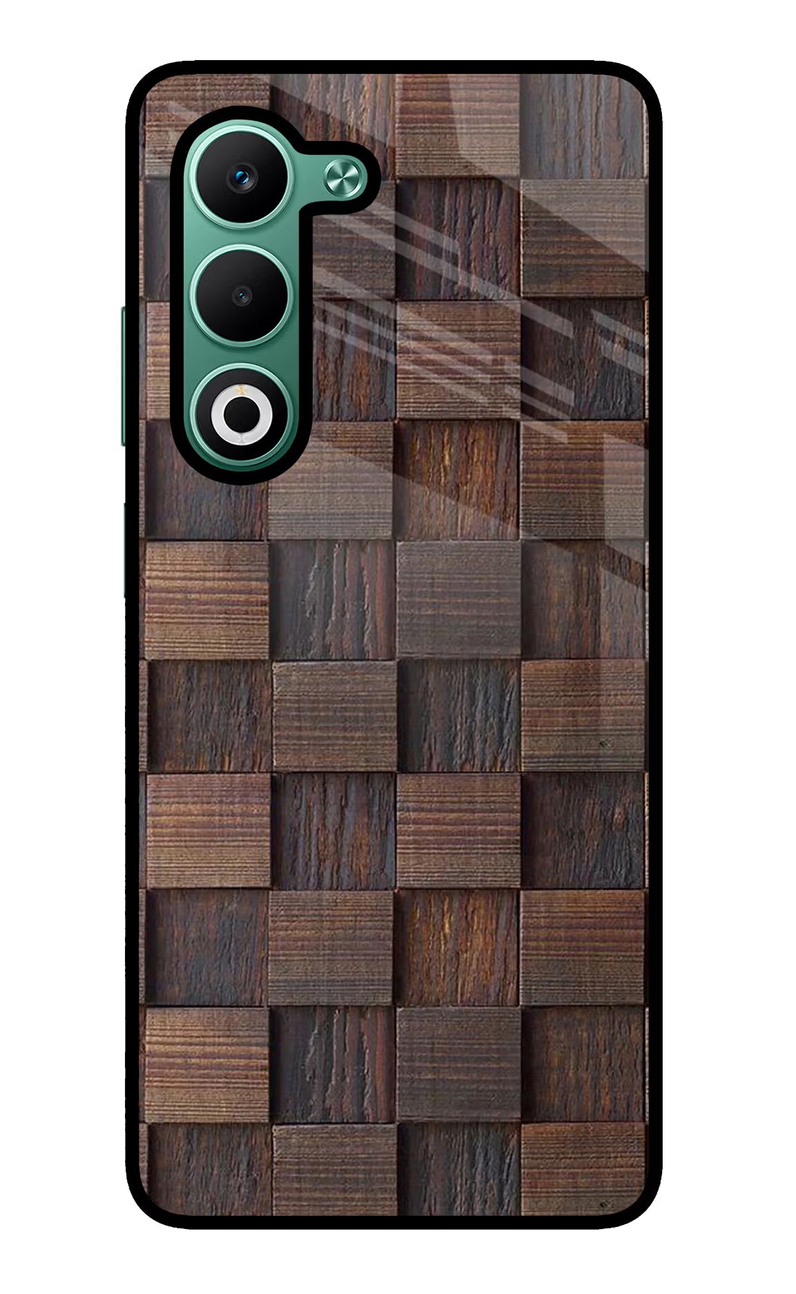 Wooden Cube Design Oppo A5 5G Glass Case Back Cover by Casekaro