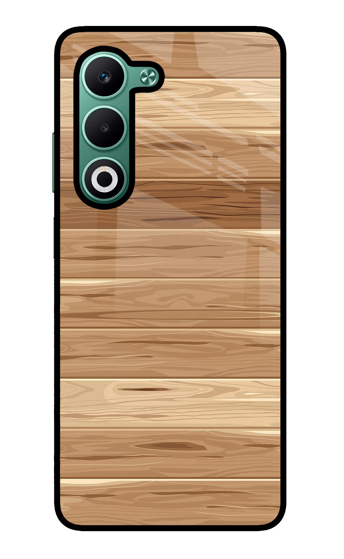 Wooden Vector Oppo A5 5G Glass Case Back Cover by Casekaro