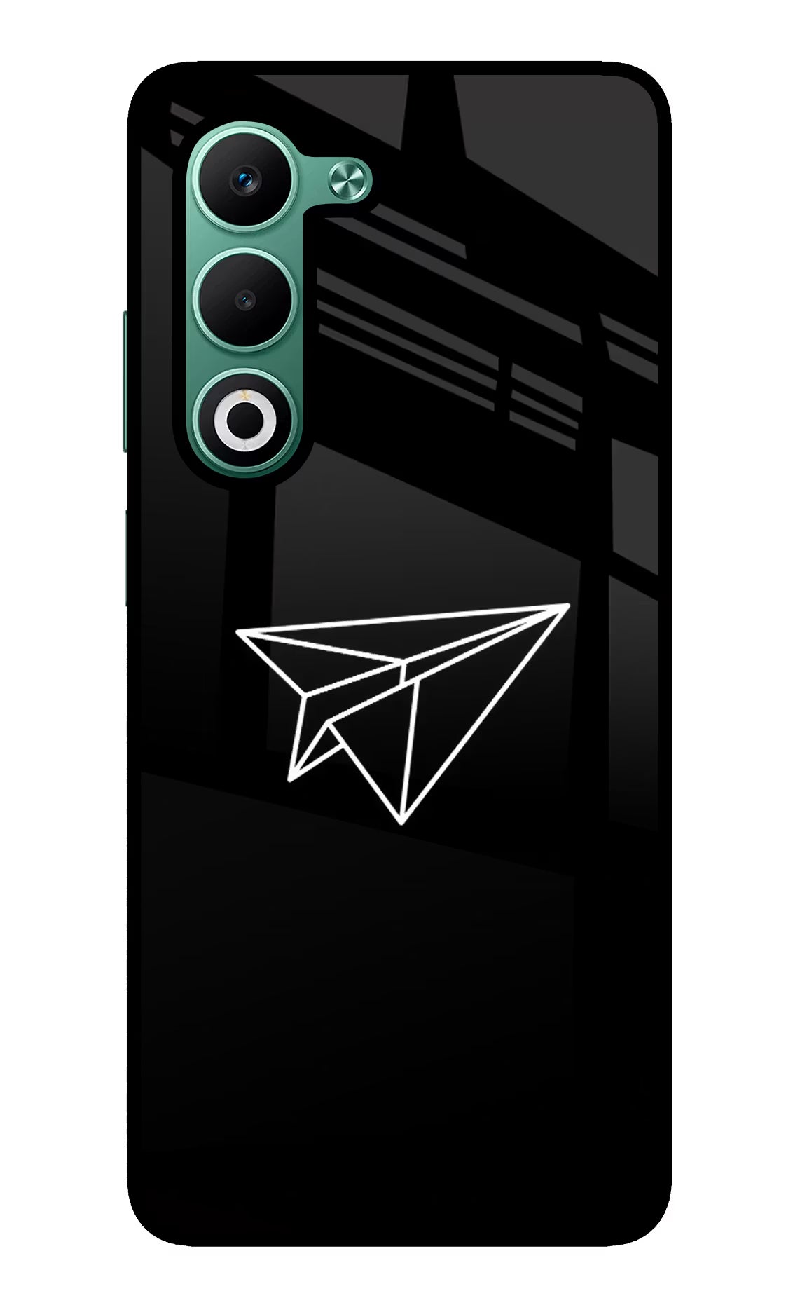 Paper Plane White Oppo A5 5G Glass Case Back Cover by Casekaro