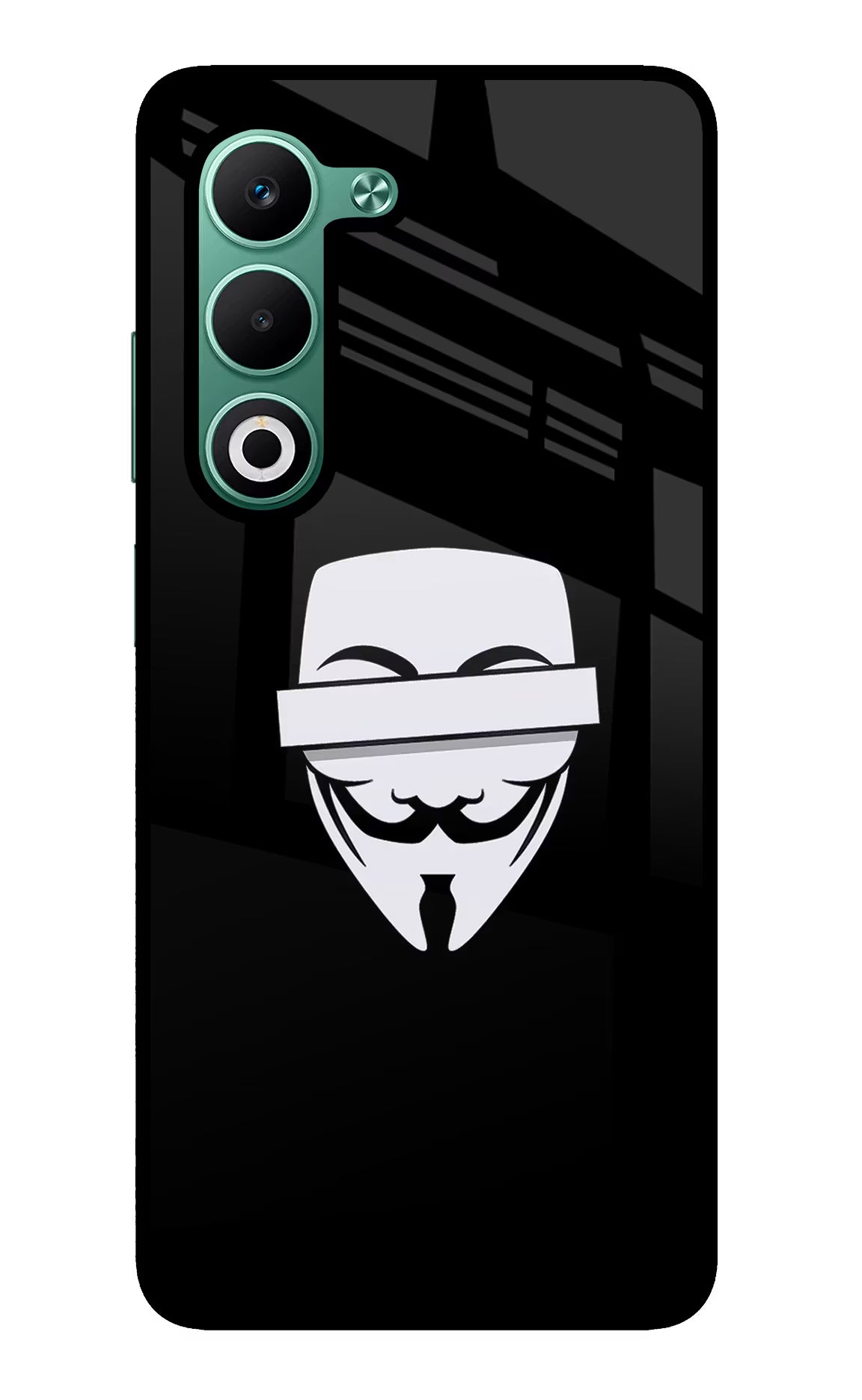 Anonymous Face Oppo A5 5G Glass Case Back Cover by Casekaro