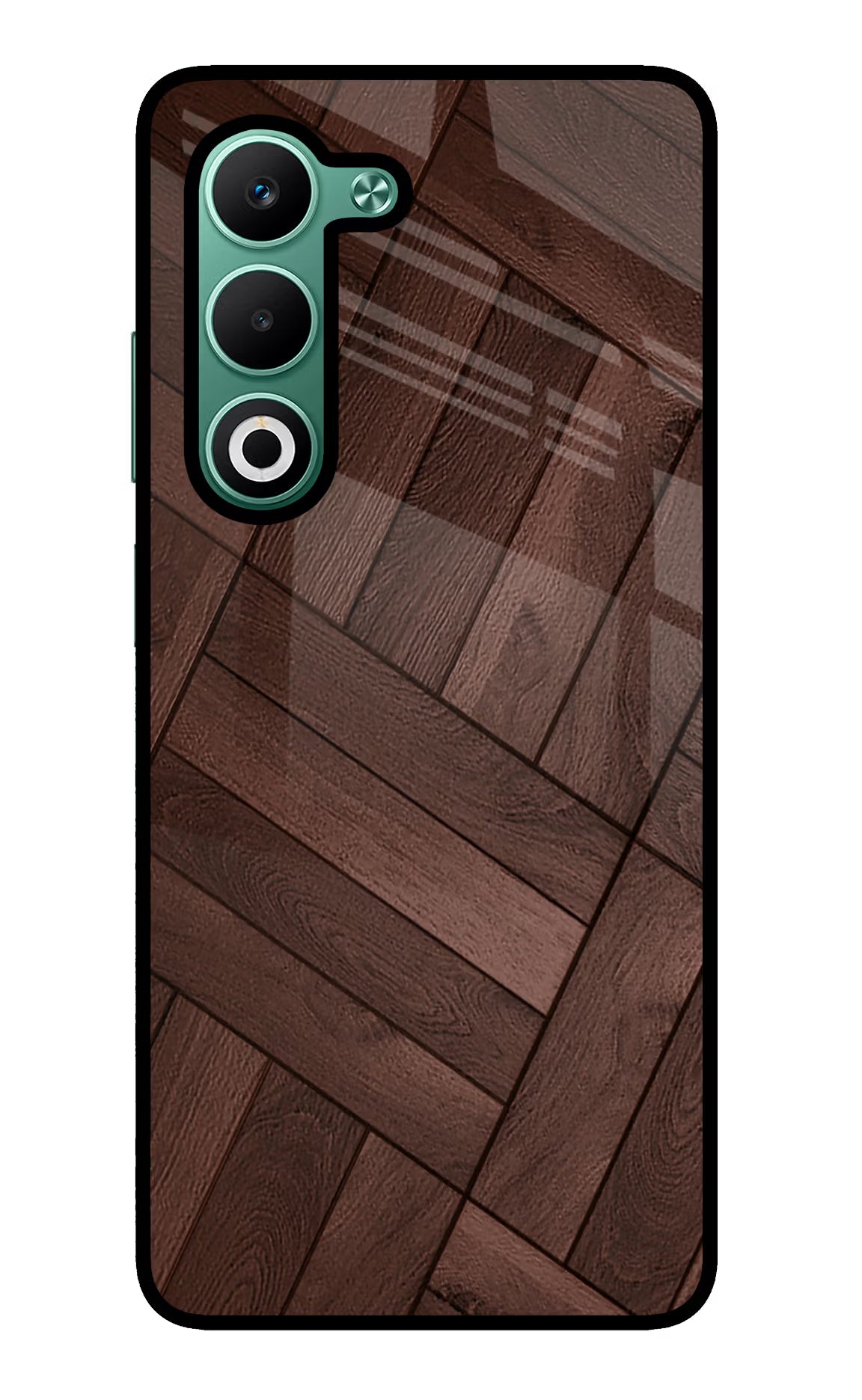 Wooden Texture Design Oppo A5 5G Glass Case Back Cover by Casekaro