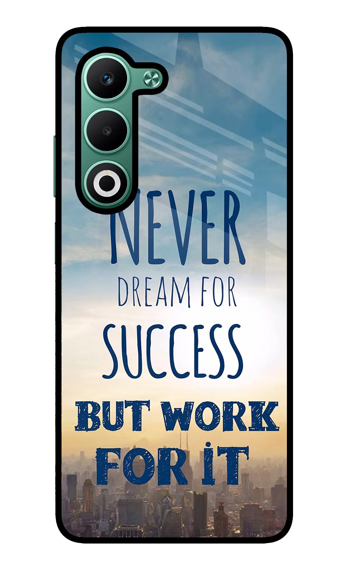 Never Dream For Success But Work For It Oppo A5 5G Glass Case Back Cover by Casekaro