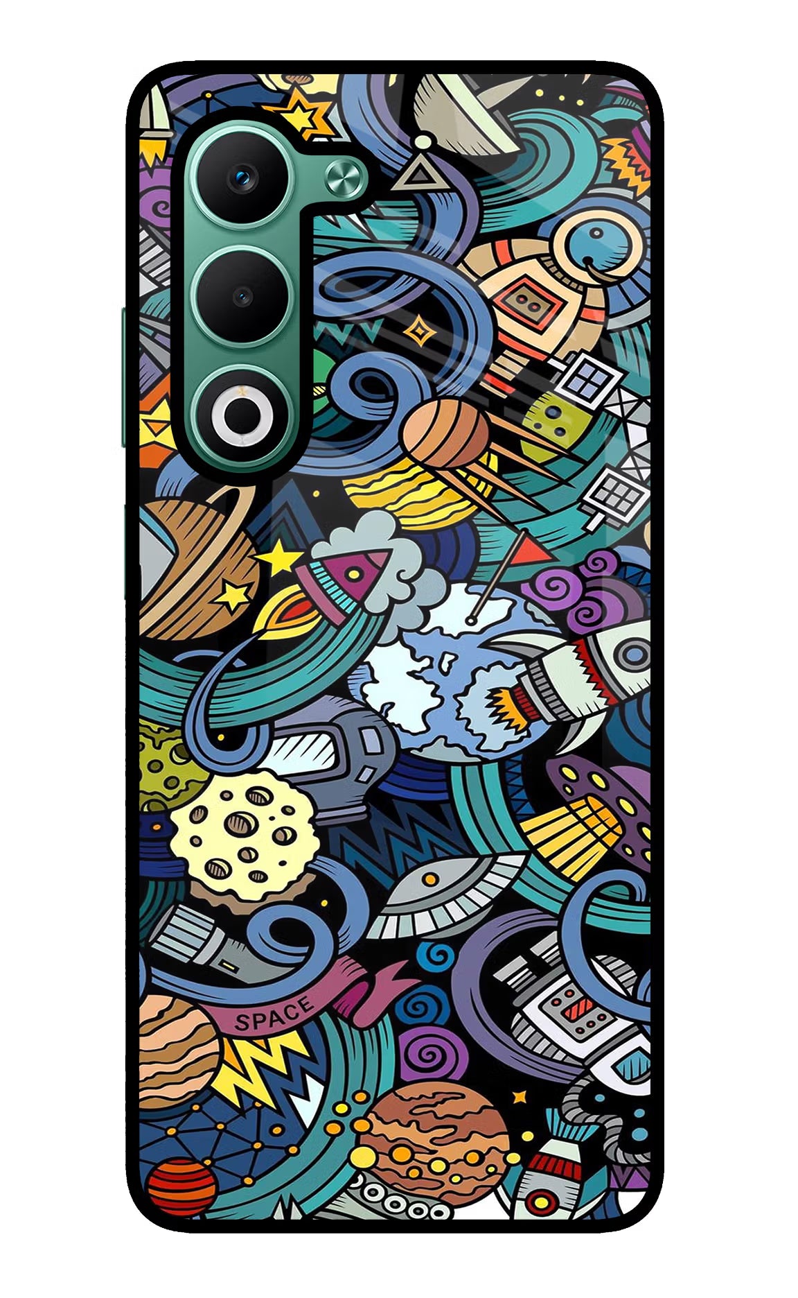 Space Abstract Oppo A5 5G Glass Case Back Cover by Casekaro