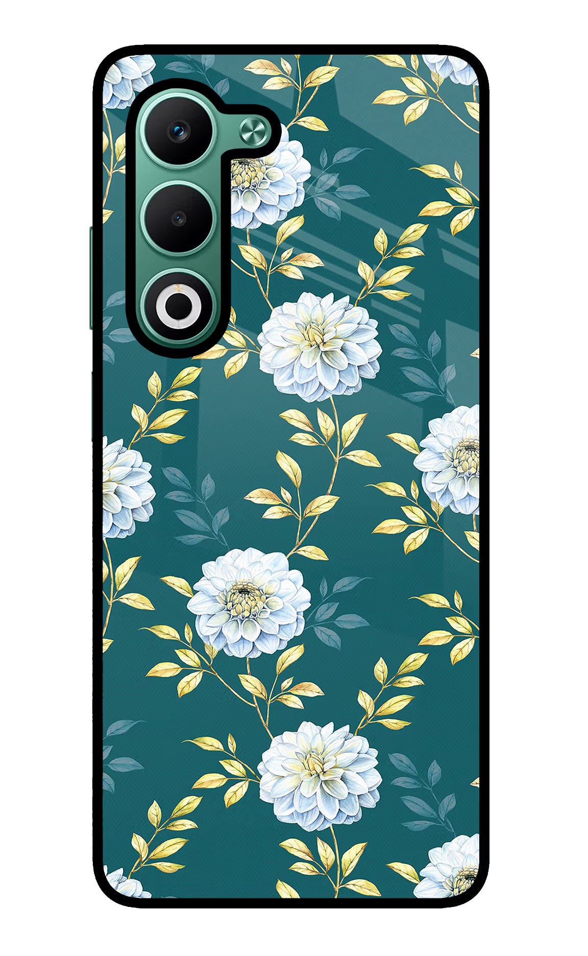 Flowers Oppo A5 5G Glass Case Back Cover by Casekaro