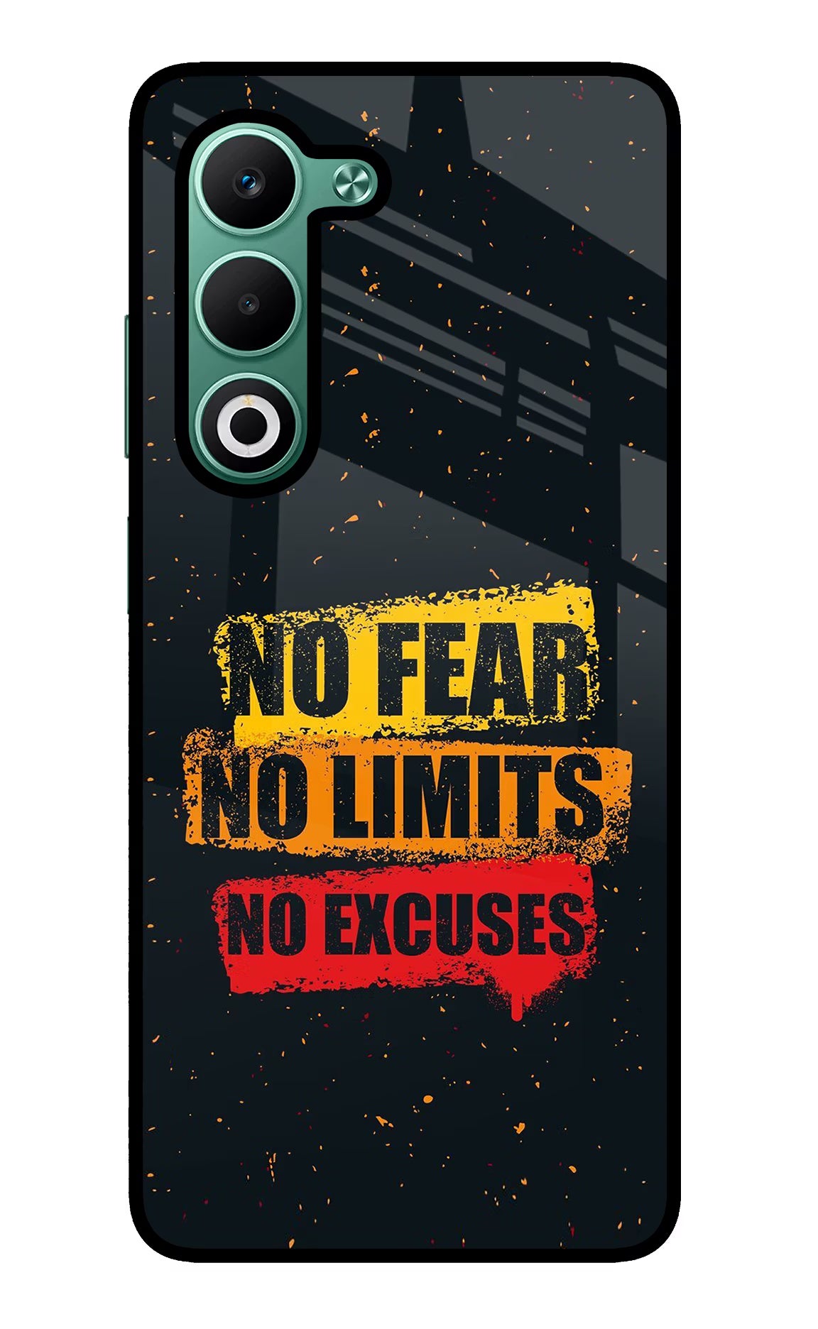 No Fear No Limits No Excuse Oppo A5 5G Glass Case Back Cover by Casekaro