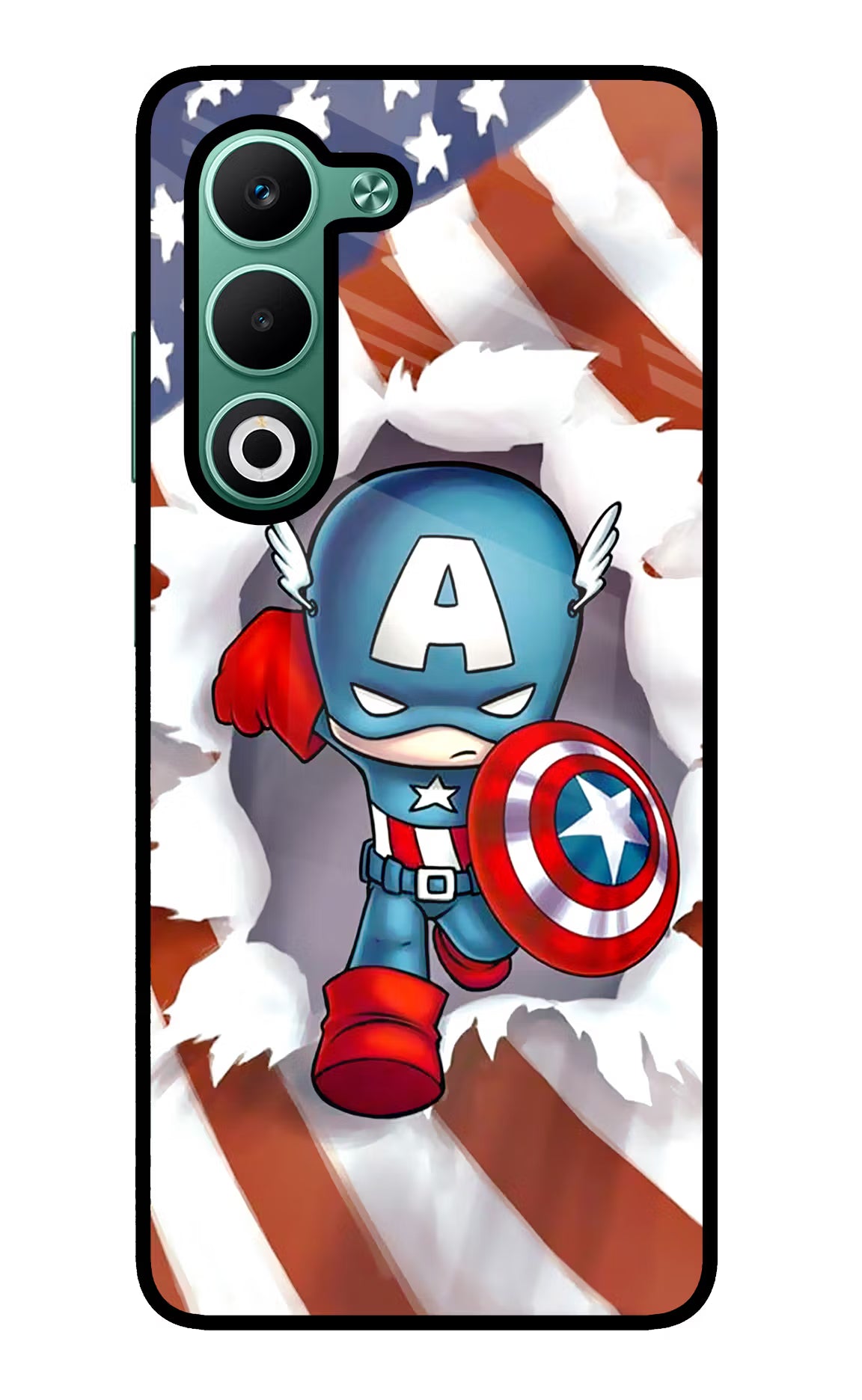 Captain America Oppo A5 5G Glass Case Back Cover by Casekaro
