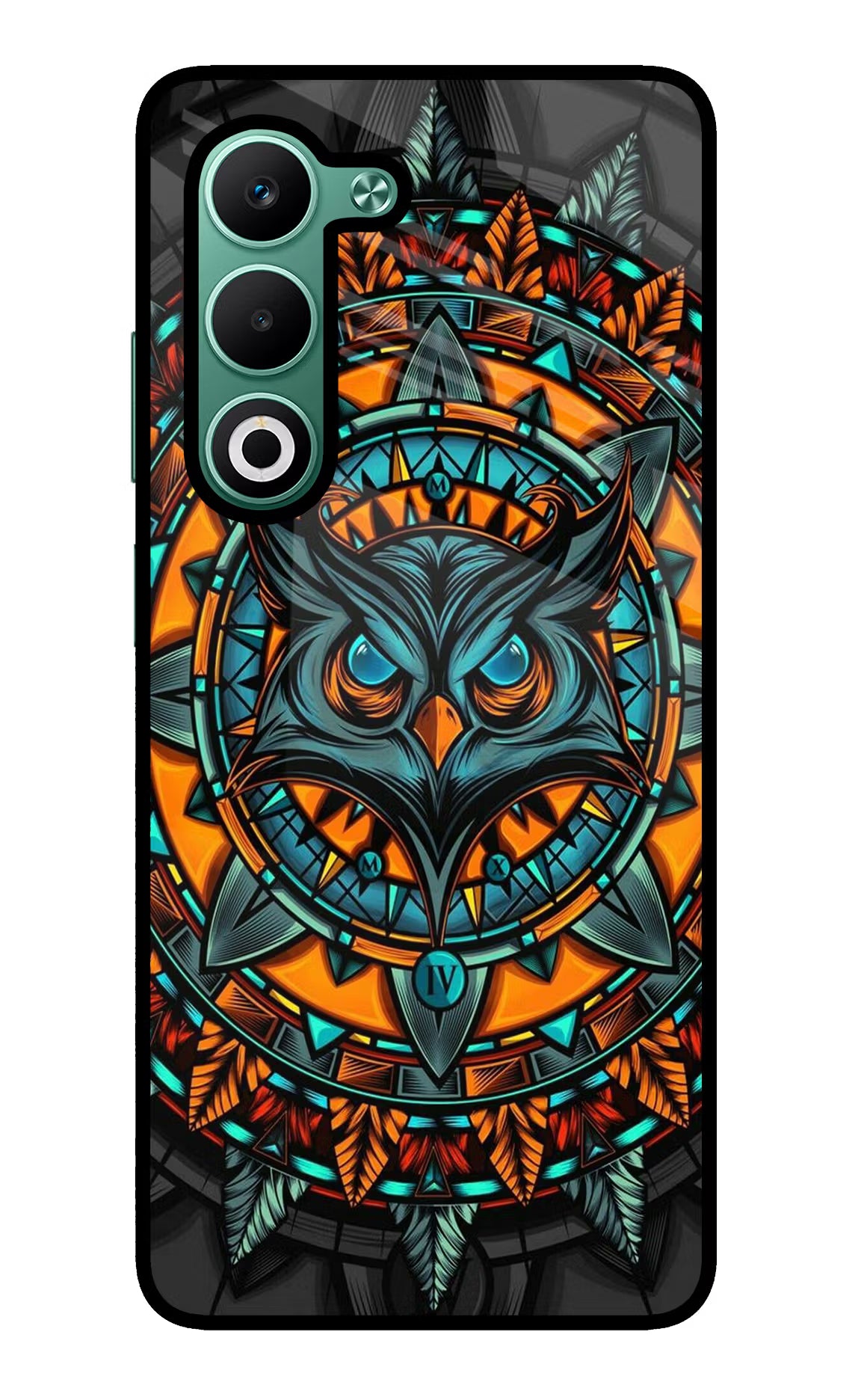 Angry Owl Art Oppo A5 5G Glass Case Back Cover by Casekaro