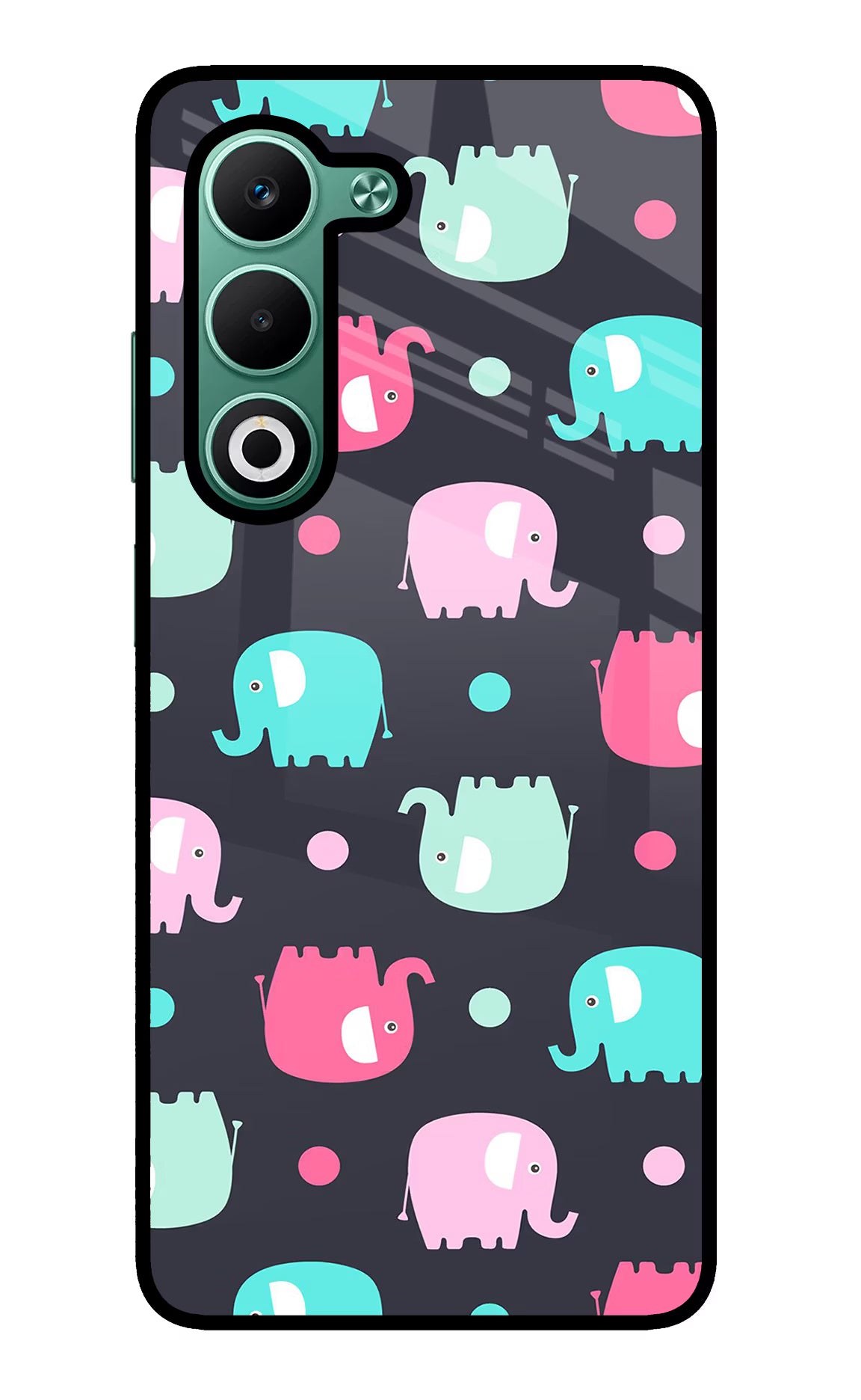 Elephants Oppo A5 5G Glass Case Back Cover by Casekaro