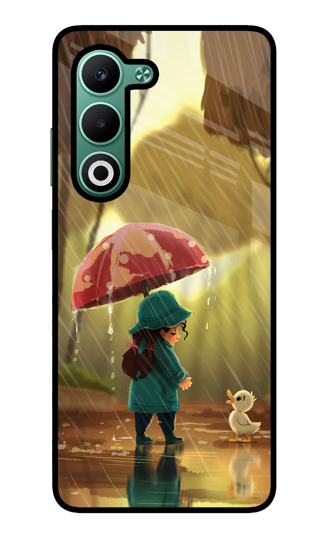 Rainy Day Oppo A5 5G Glass Case Back Cover by Casekaro