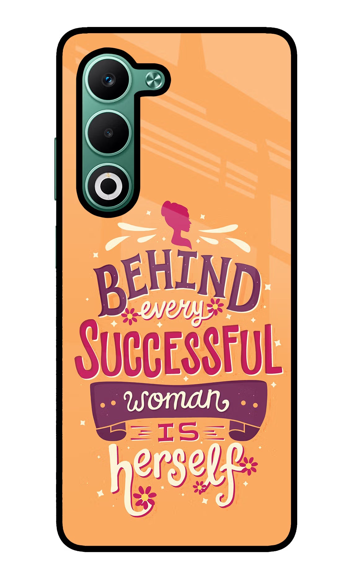 Behind Every Successful Woman There Is Herself Oppo A5 5G Glass Case Back Cover by Casekaro