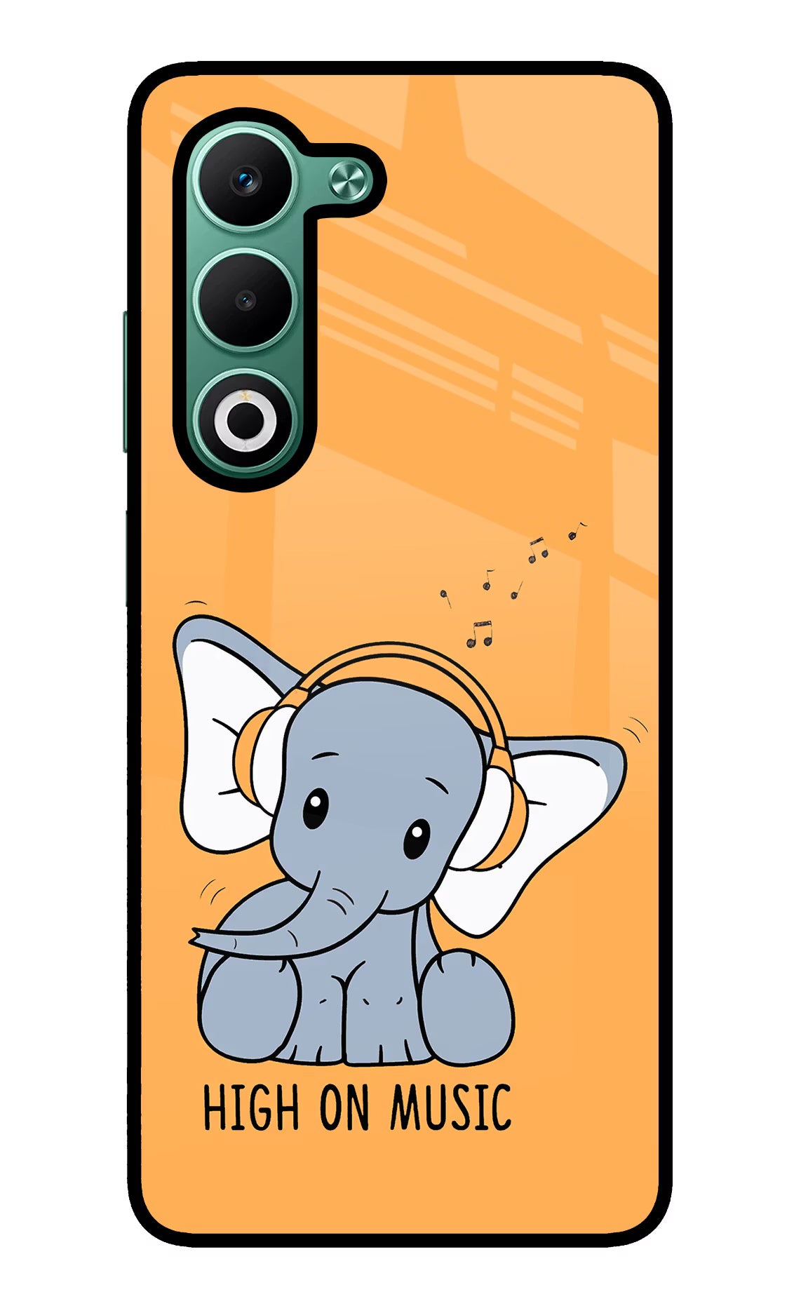 High On Music Oppo A5 5G Glass Case Back Cover by Casekaro