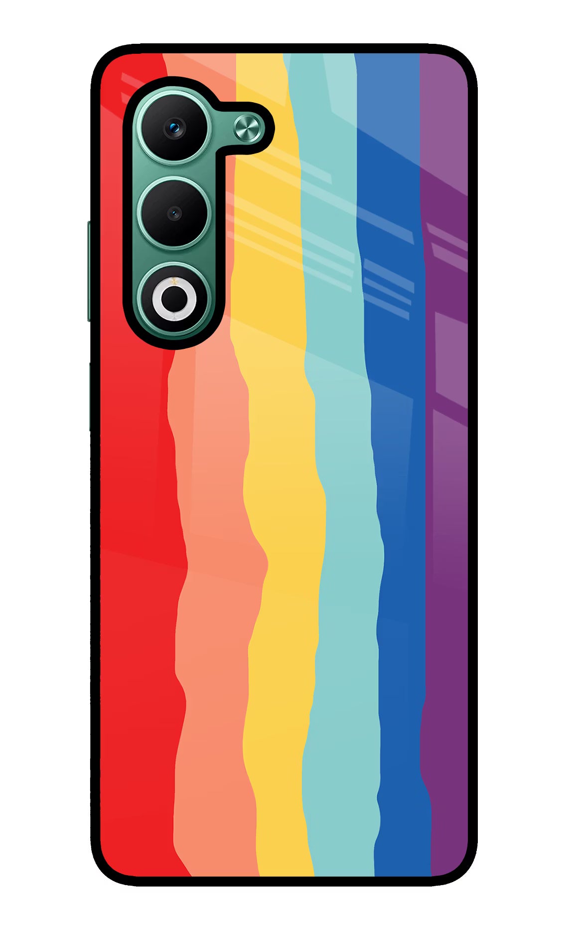Rainbow Oppo A5 5G Glass Case Back Cover by Casekaro