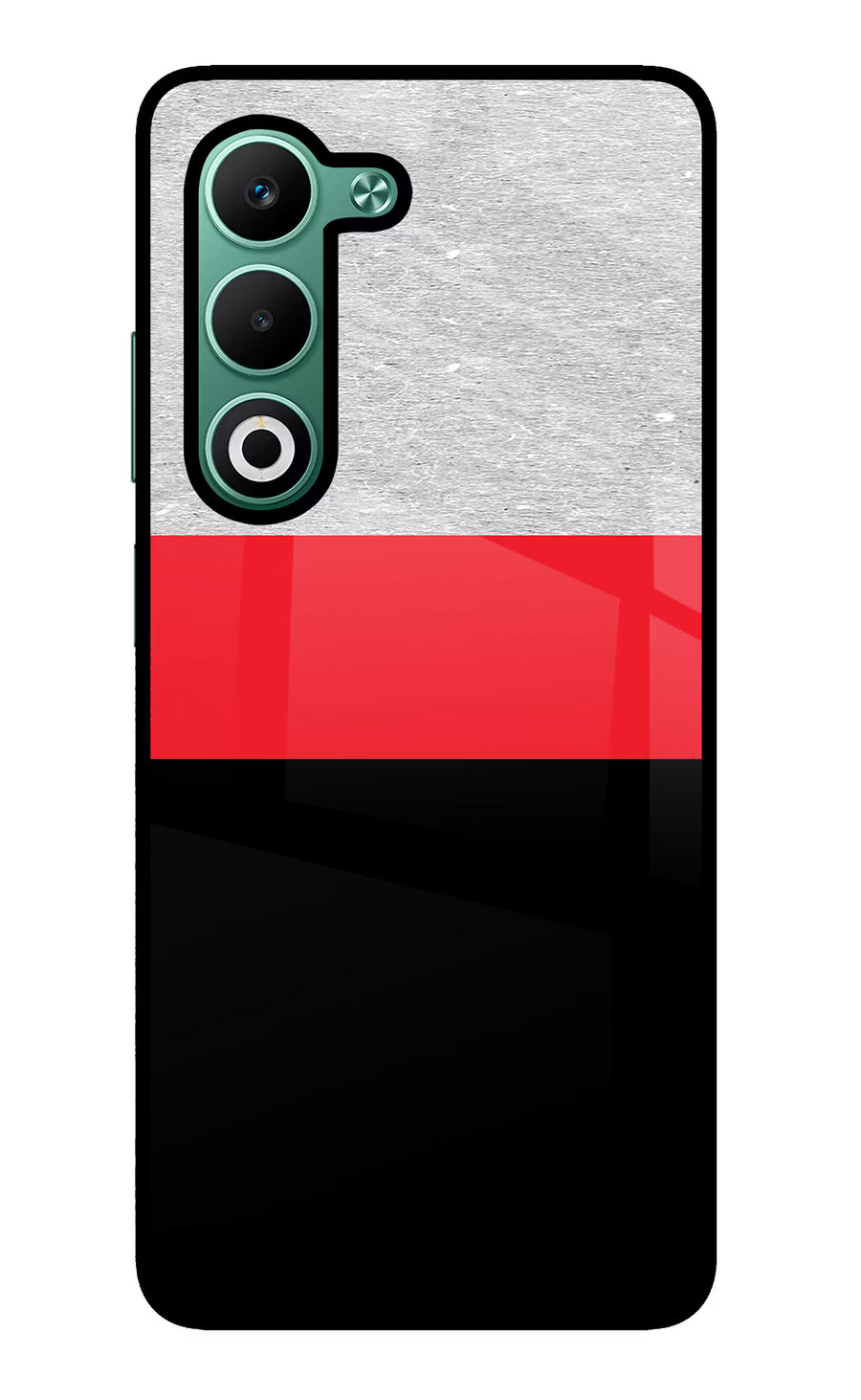 Tri Color Pattern Oppo A5 5G Back Cover, Metal case