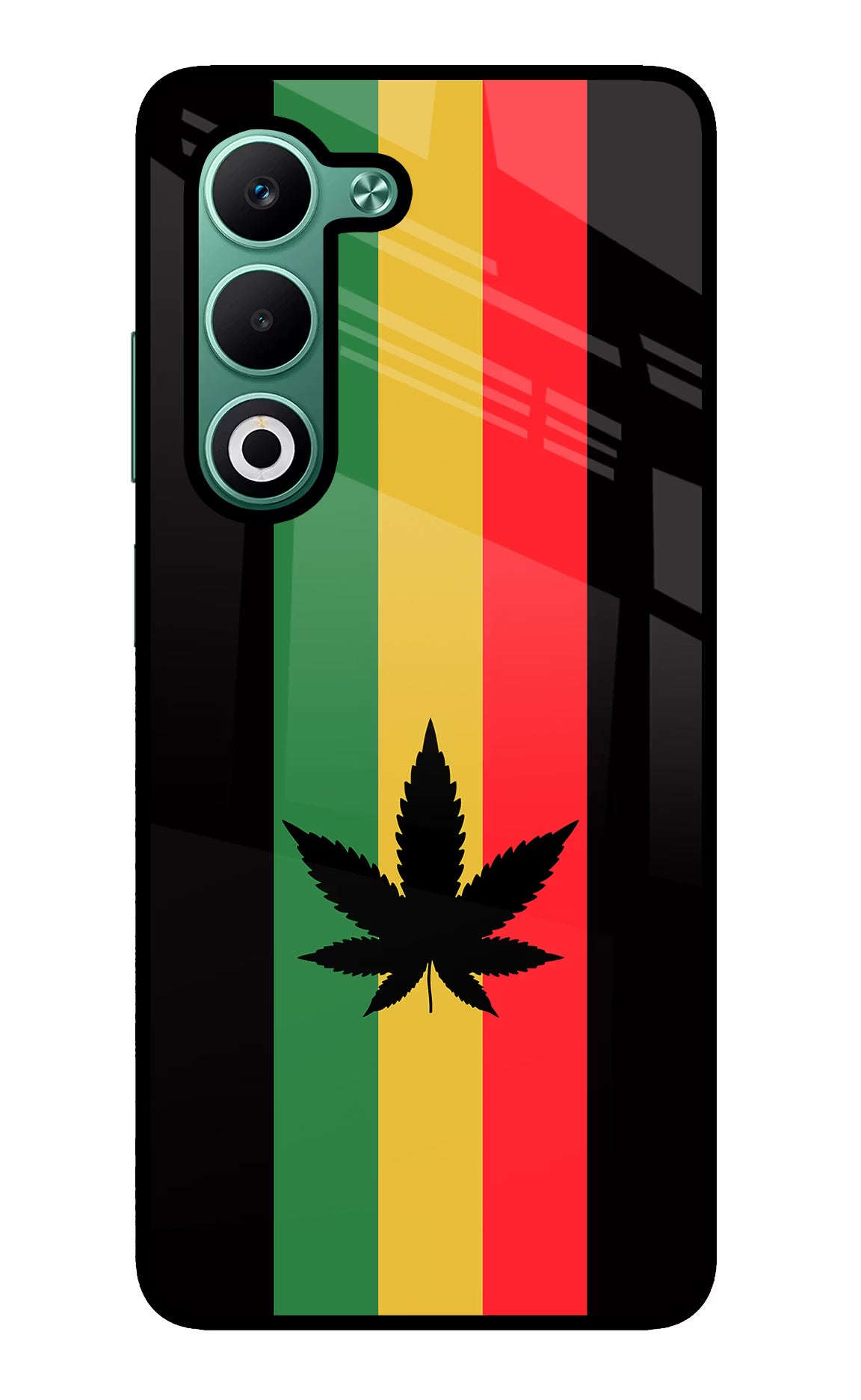 Weed Flag Oppo A5 5G Glass Case Back Cover by Casekaro