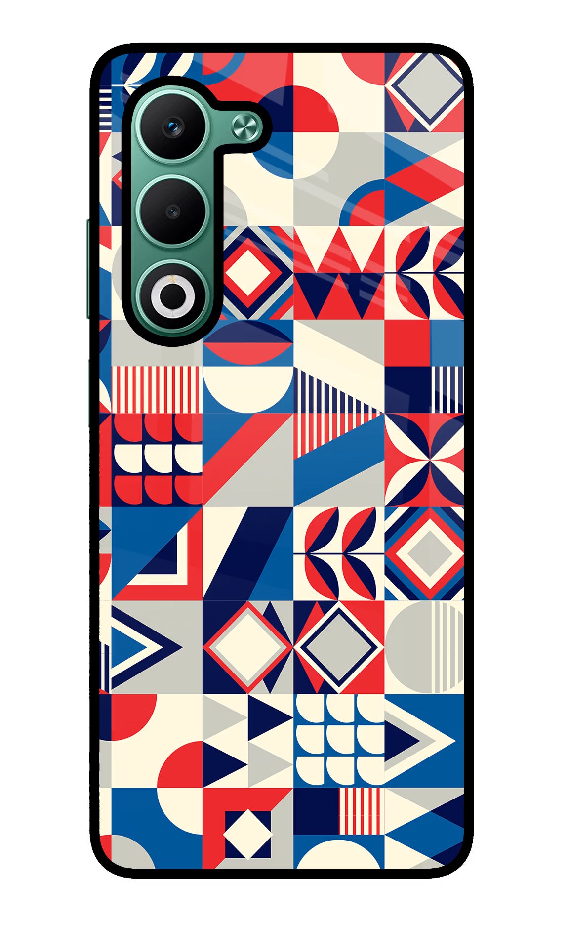 Colorful Pattern Oppo A5 5G Glass Case Back Cover by Casekaro