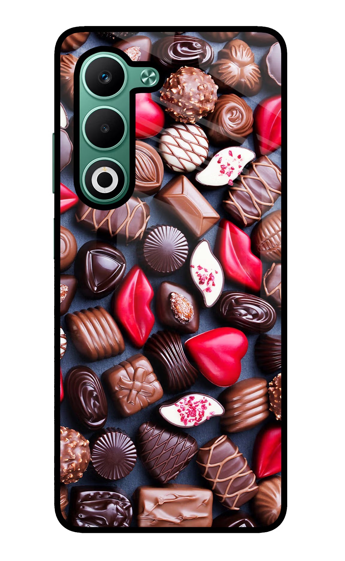 Chocolates Oppo A5 5G Glass Case Back Cover by Casekaro