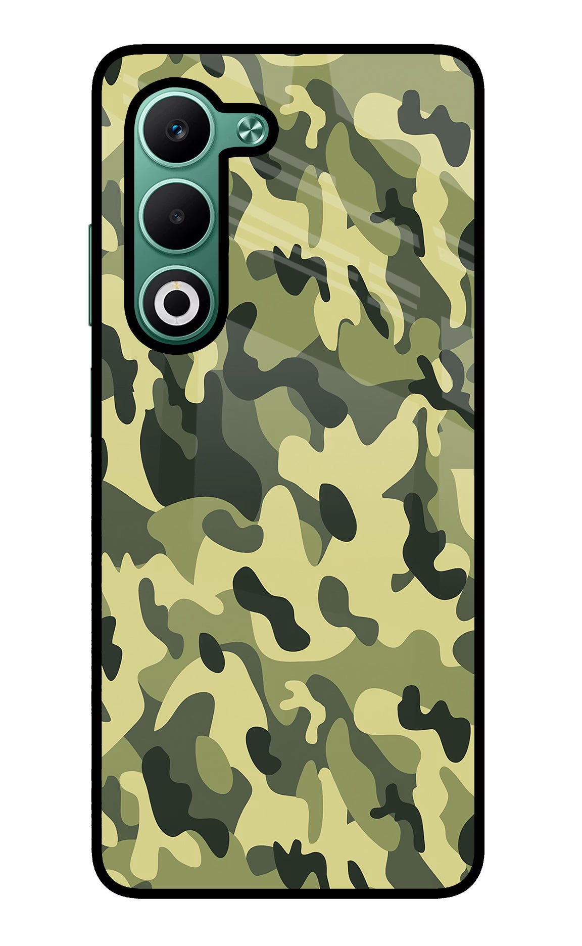 Camouflage Oppo A5 5G Glass Case Back Cover by Casekaro