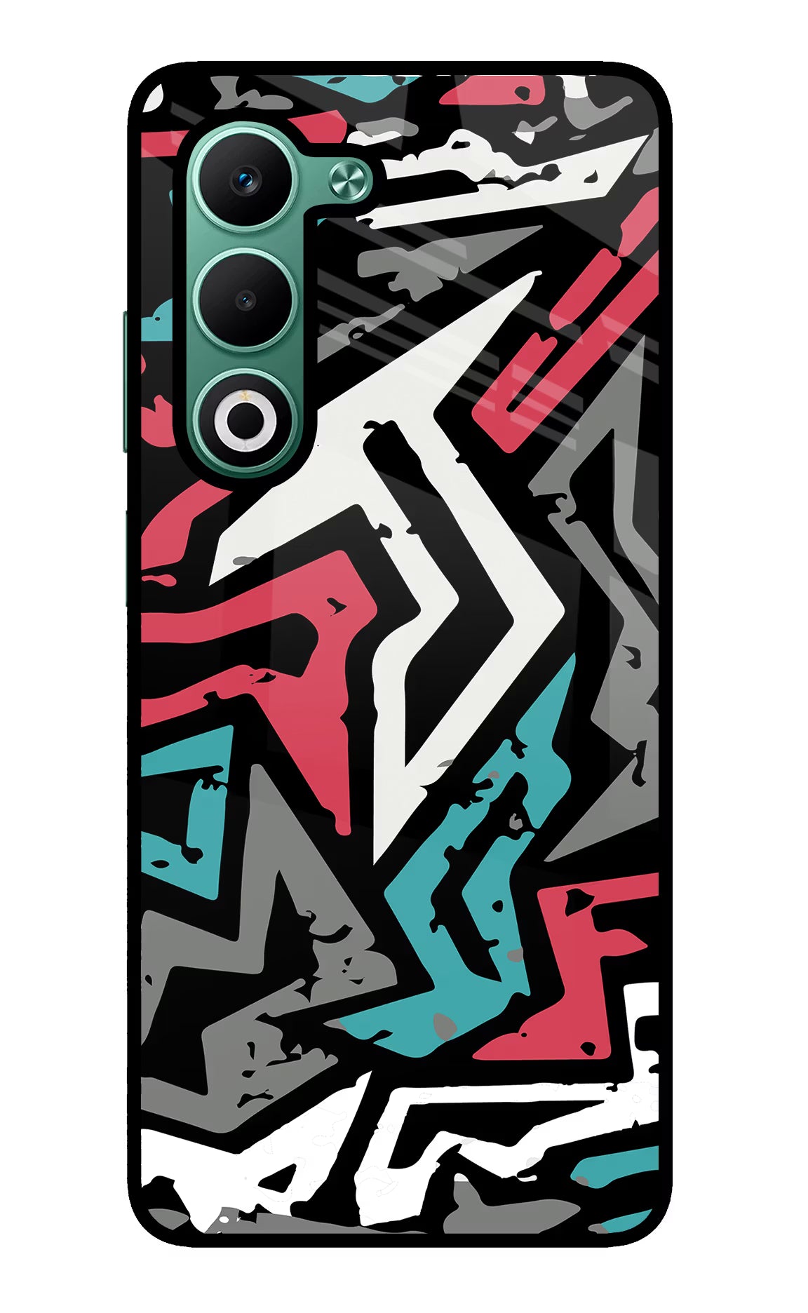Geometric Graffiti Oppo A5 5G Glass Case Back Cover by Casekaro