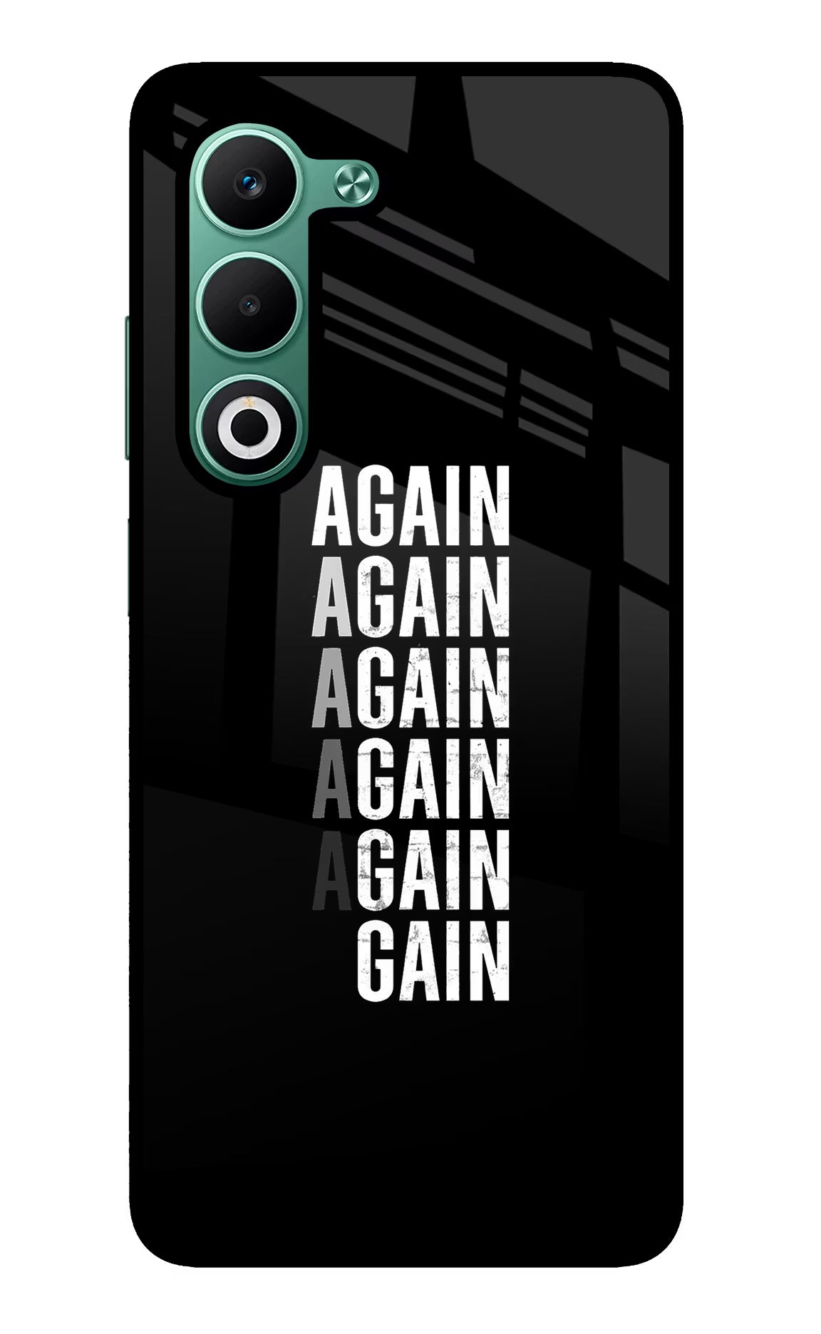 Again Again Gain Oppo A5 5G Glass Case Back Cover by Casekaro