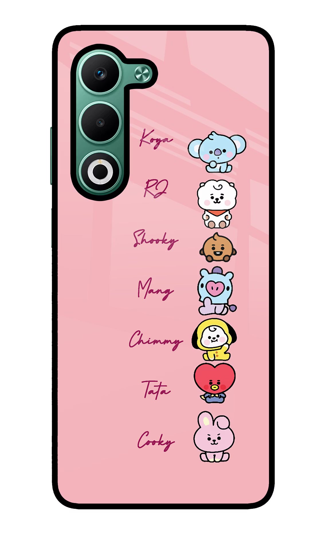 BTS names Oppo A5 5G Glass Case Back Cover by Casekaro