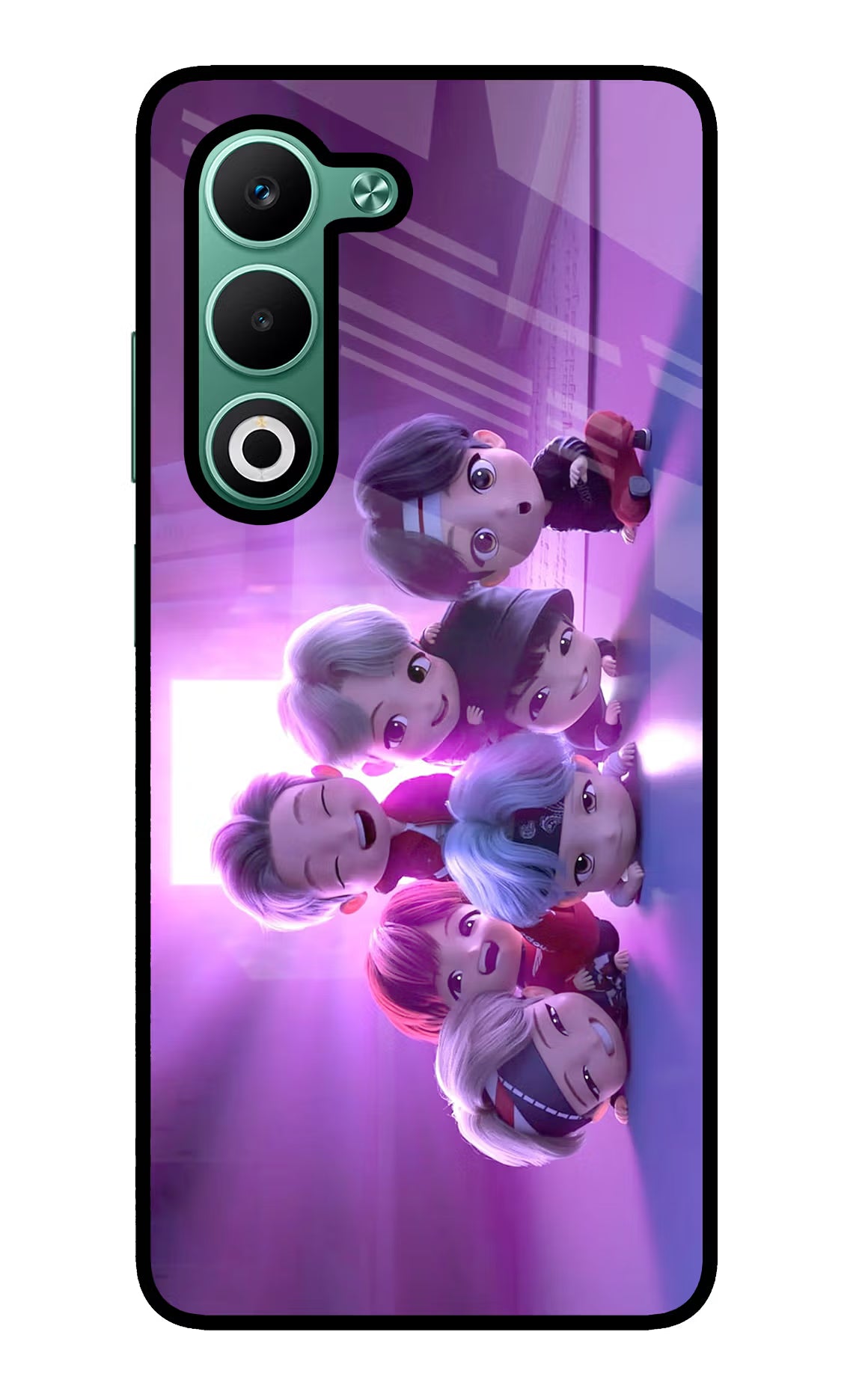 BTS Chibi Oppo A5 5G Glass Case Back Cover by Casekaro