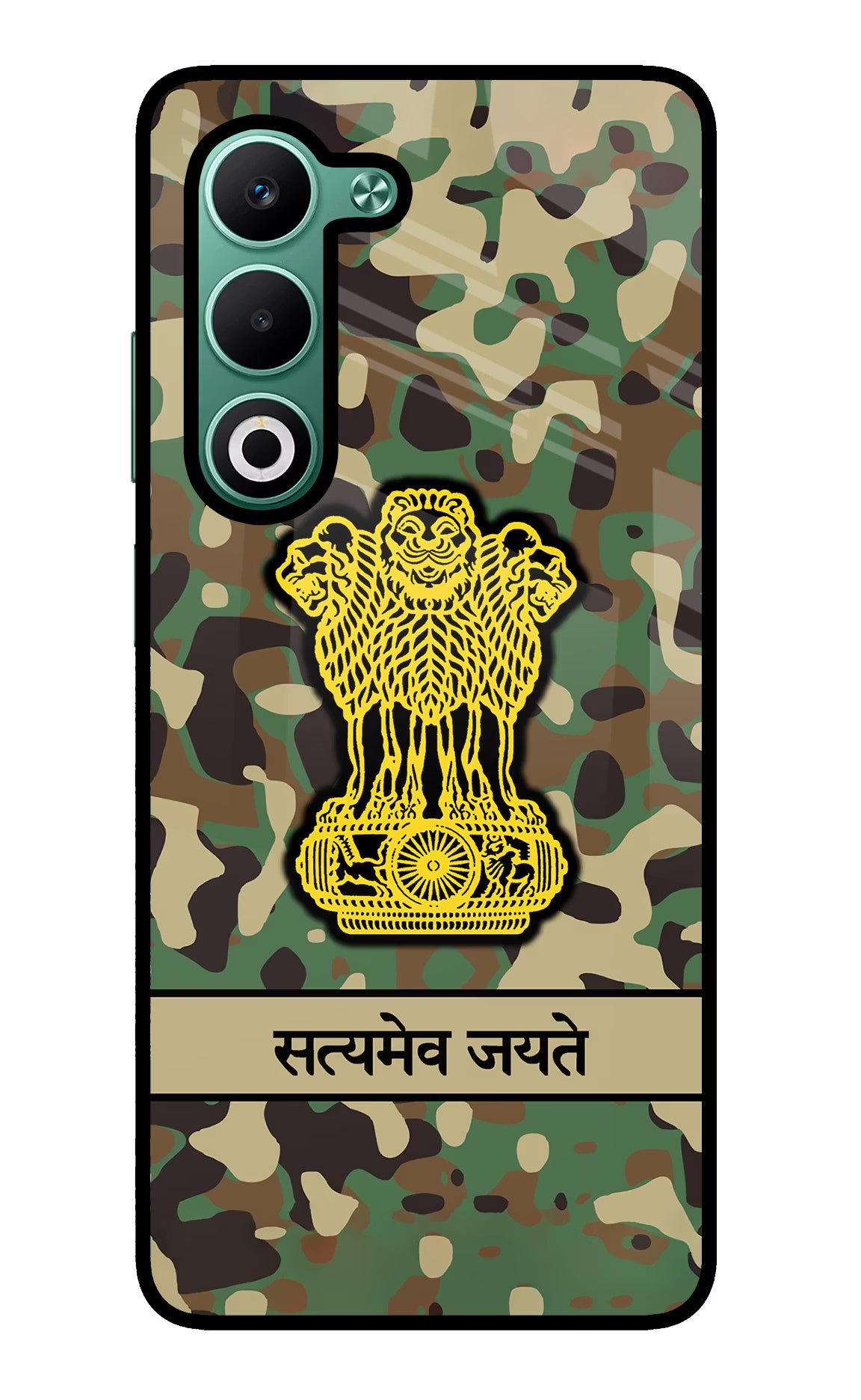 Satyamev Jayate Army Oppo A5 5G Glass Case Back Cover by Casekaro