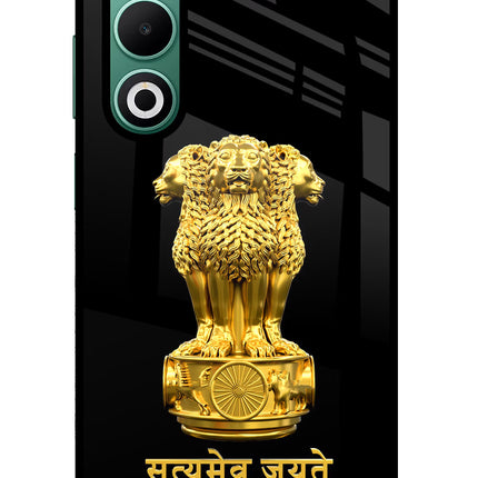 Satyamev Jayate Golden Oppo A5 5G Glass Case Back Cover by Casekaro