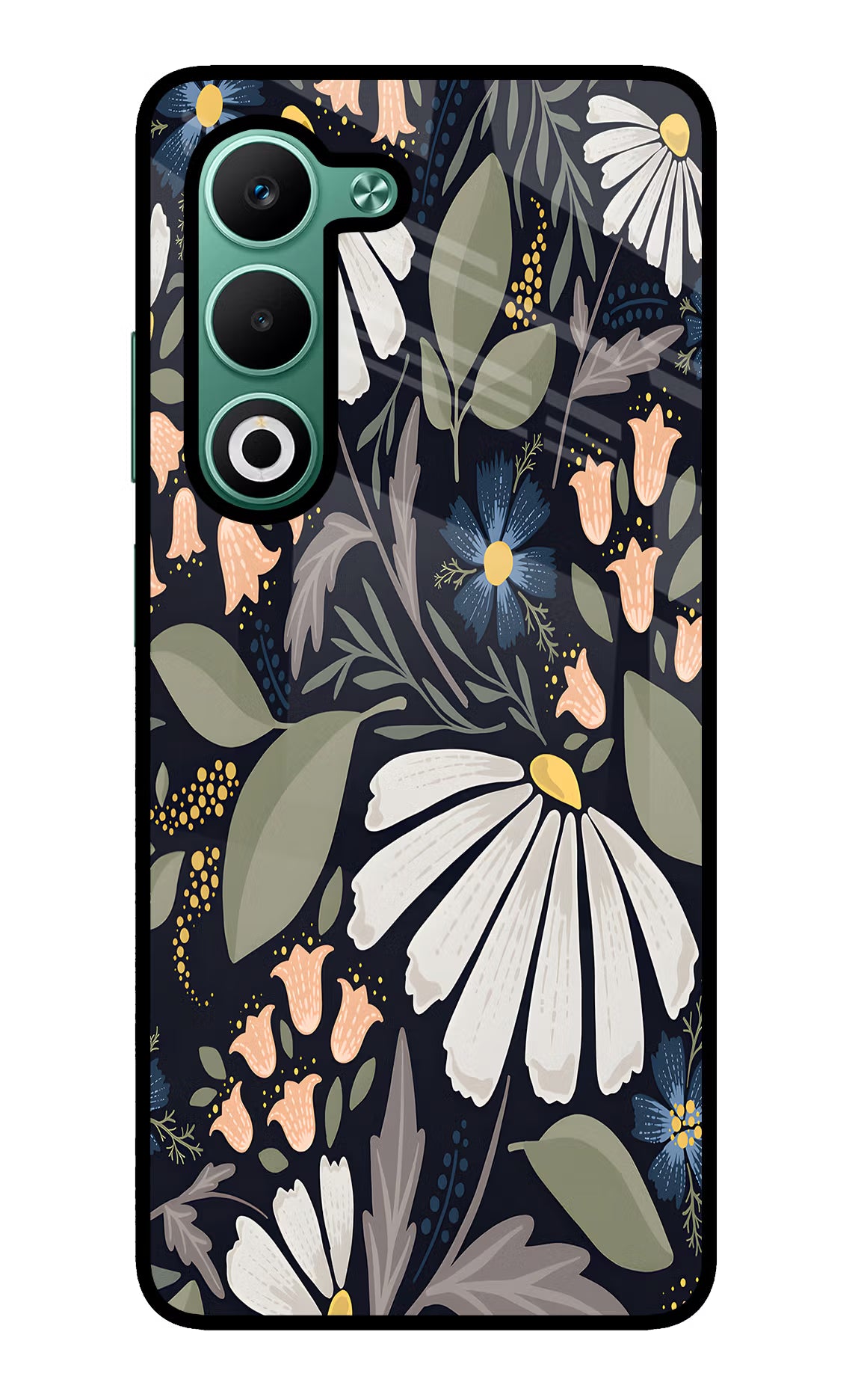 Flowers Art Oppo A5 5G Glass Case Back Cover by Casekaro