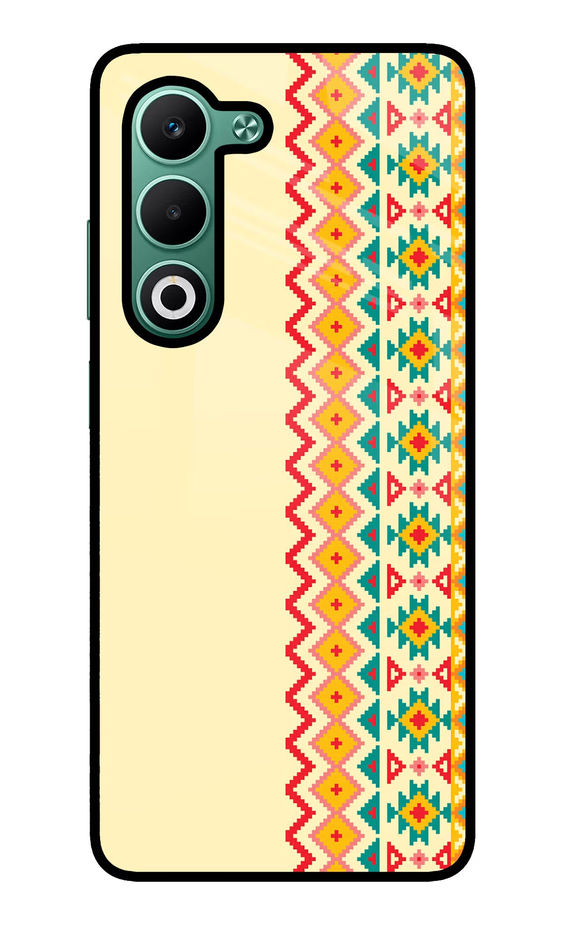 Ethnic Seamless Oppo A5 5G Glass Case Back Cover by Casekaro