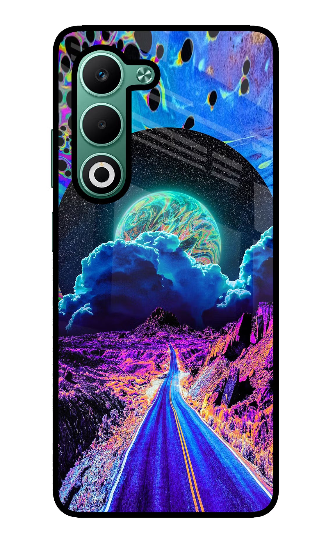 Psychedelic Painting Oppo A5 5G Glass Case Back Cover by Casekaro