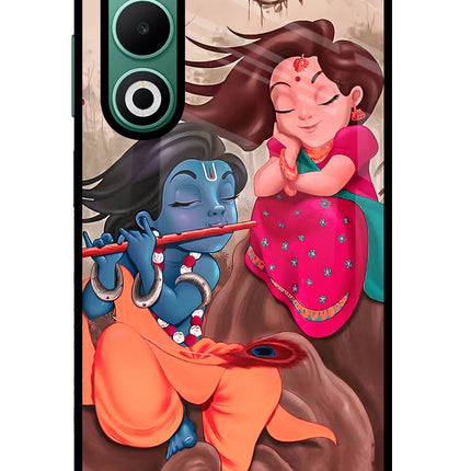 Radhe Krishna Oppo A5 5G Glass Case Back Cover by Casekaro