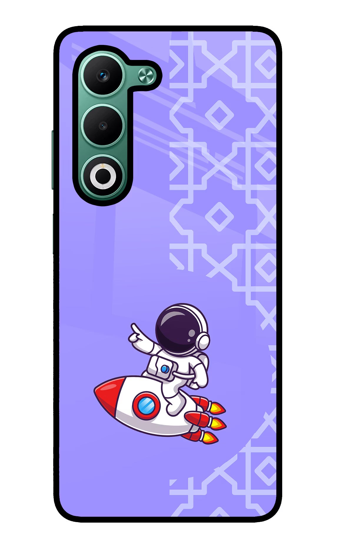 Cute Astronaut Oppo A5 5G Glass Case Back Cover by Casekaro