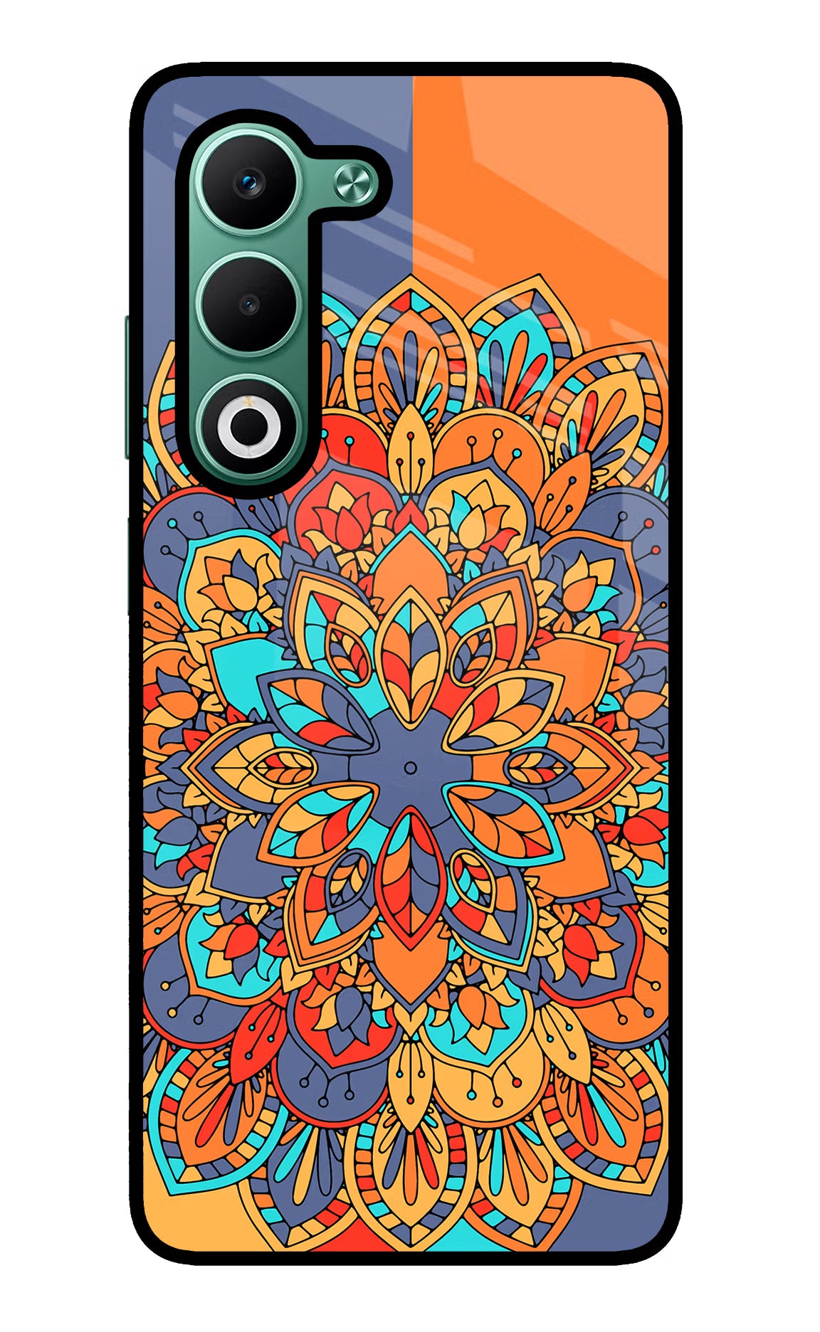 Color Mandala Oppo A5 5G Glass Case Back Cover by Casekaro