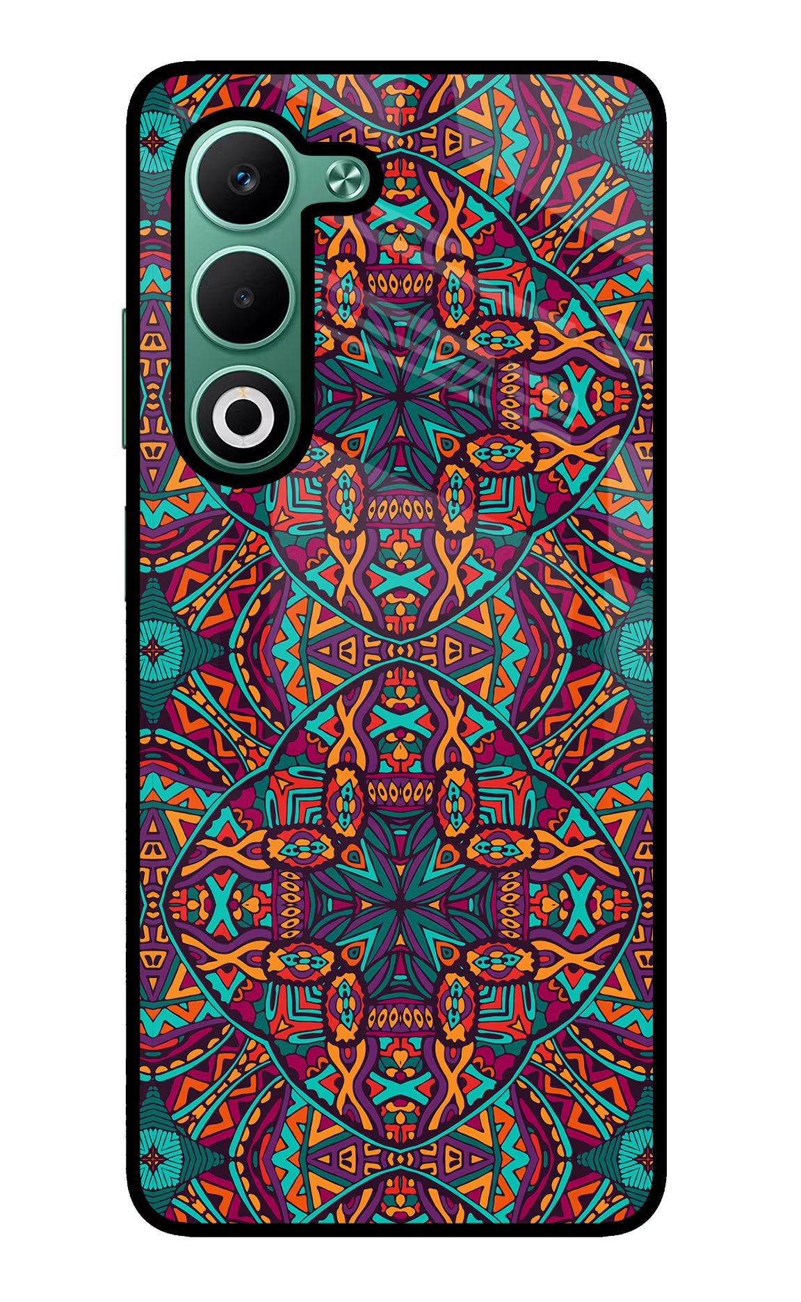 Colour Mandala Oppo A5 5G Glass Case Back Cover by Casekaro