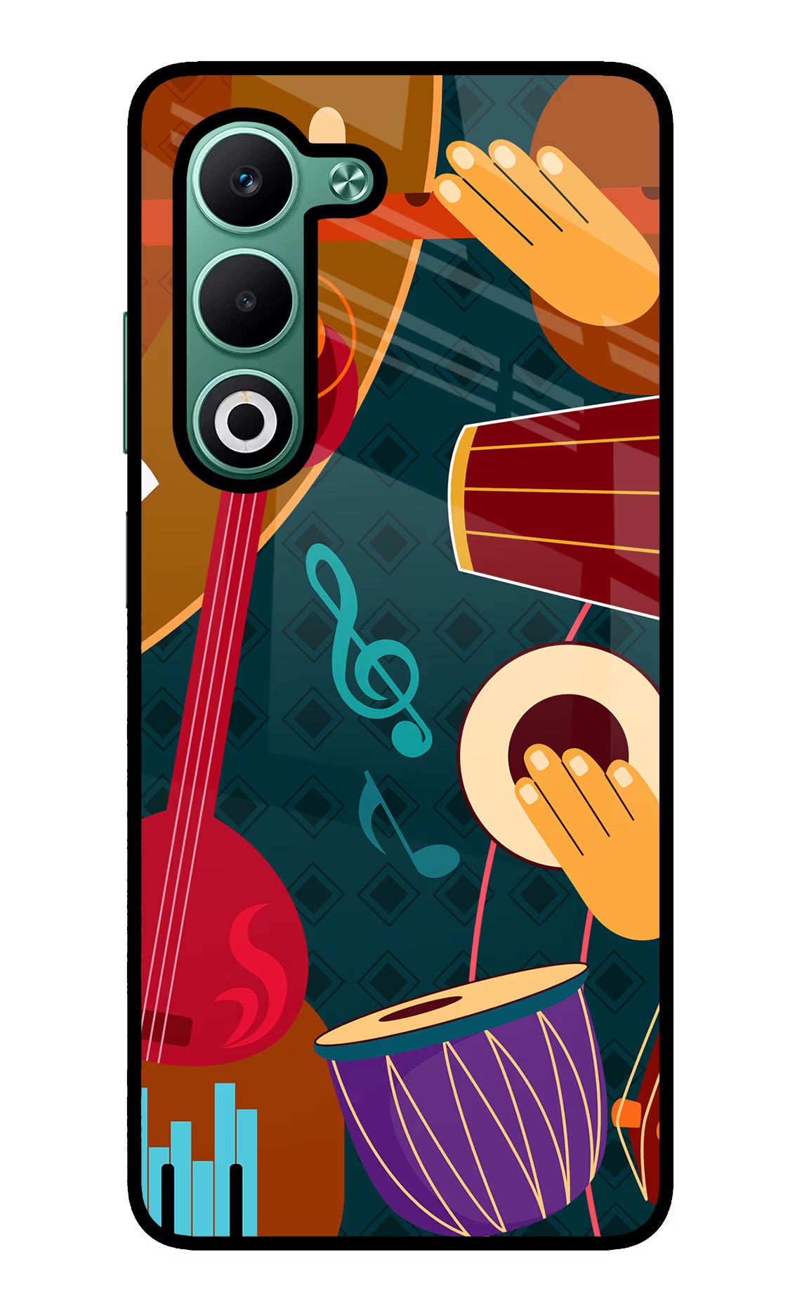 Music Instrument Oppo A5 5G Glass Case Back Cover by Casekaro