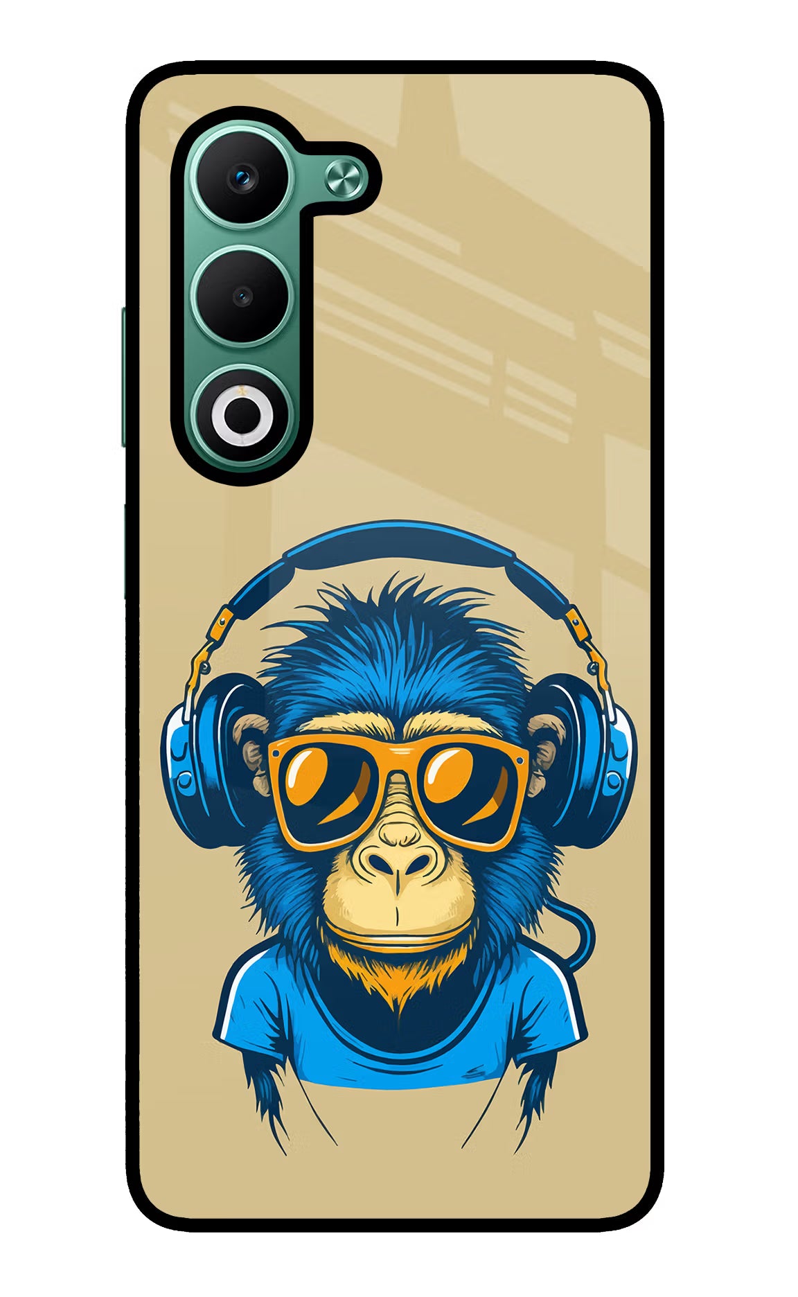 Monkey Headphone Oppo A5 5G Glass Case Back Cover by Casekaro