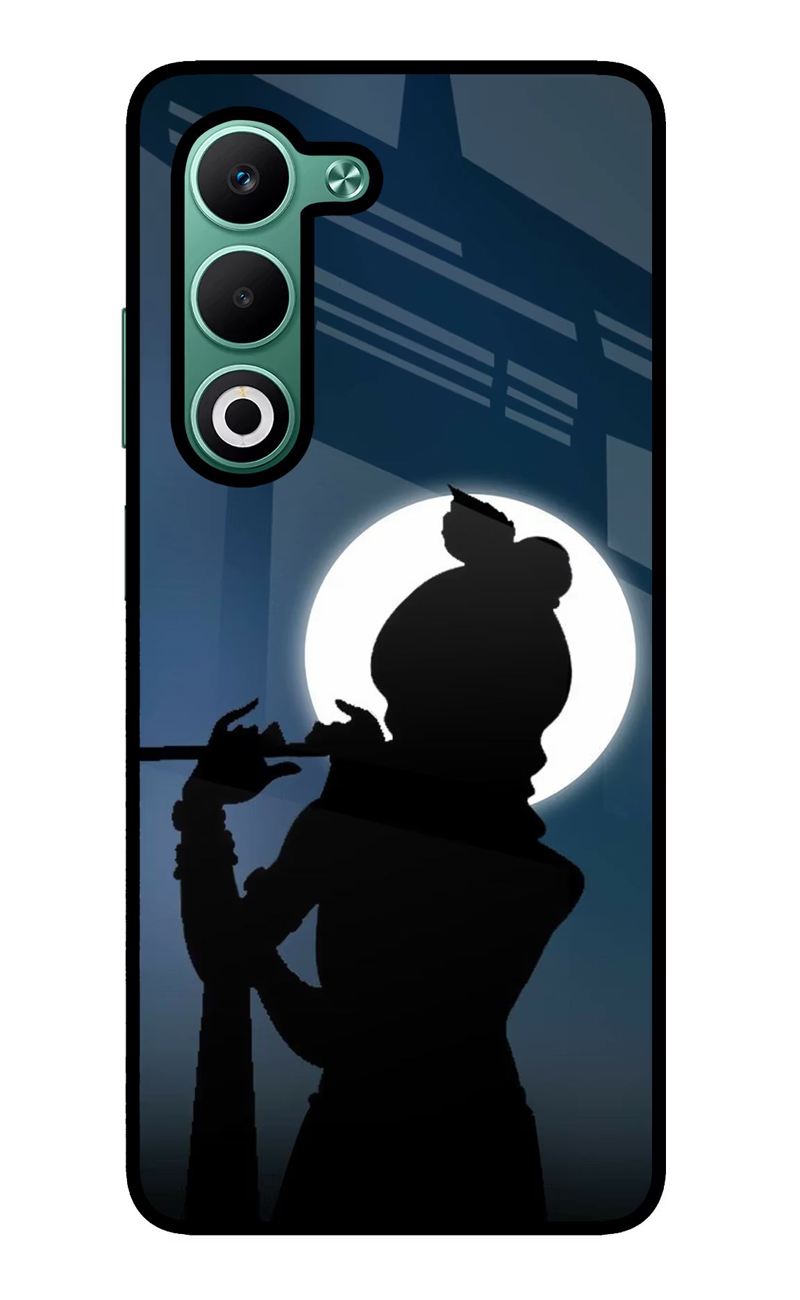 Shri Krishna Silhouette Oppo A5 5G Glass Case Back Cover by Casekaro