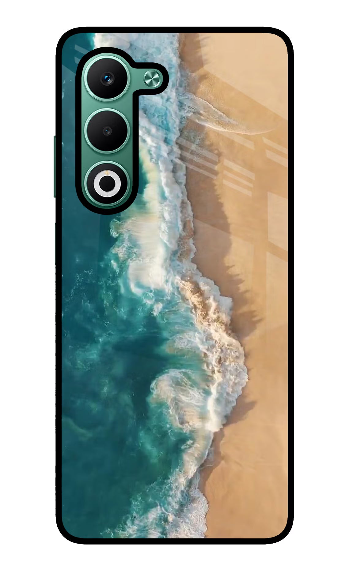 Ocean Beach Oppo A5 5G Glass Case Back Cover by Casekaro